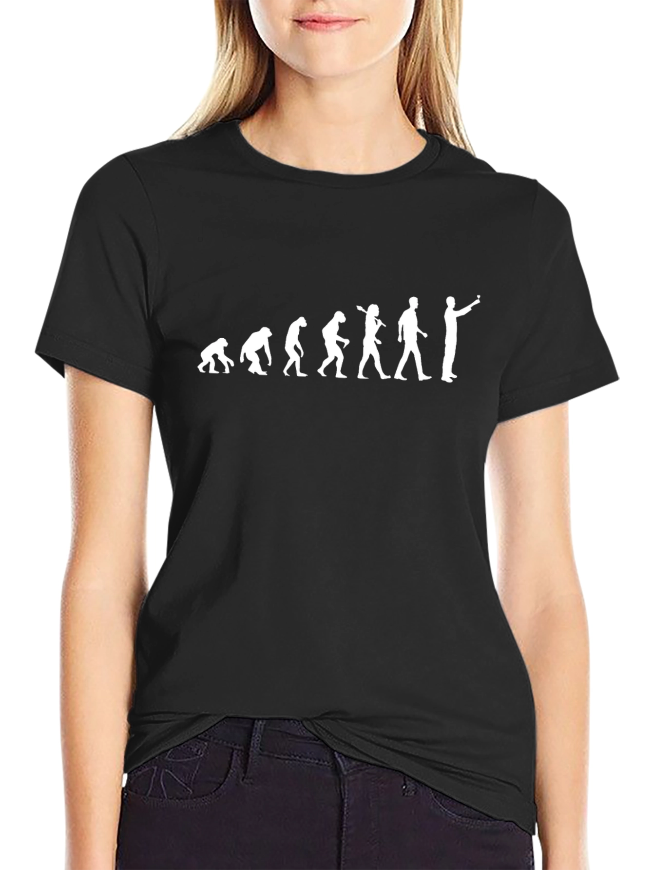 Evolution of Pointing Black T-Shirt