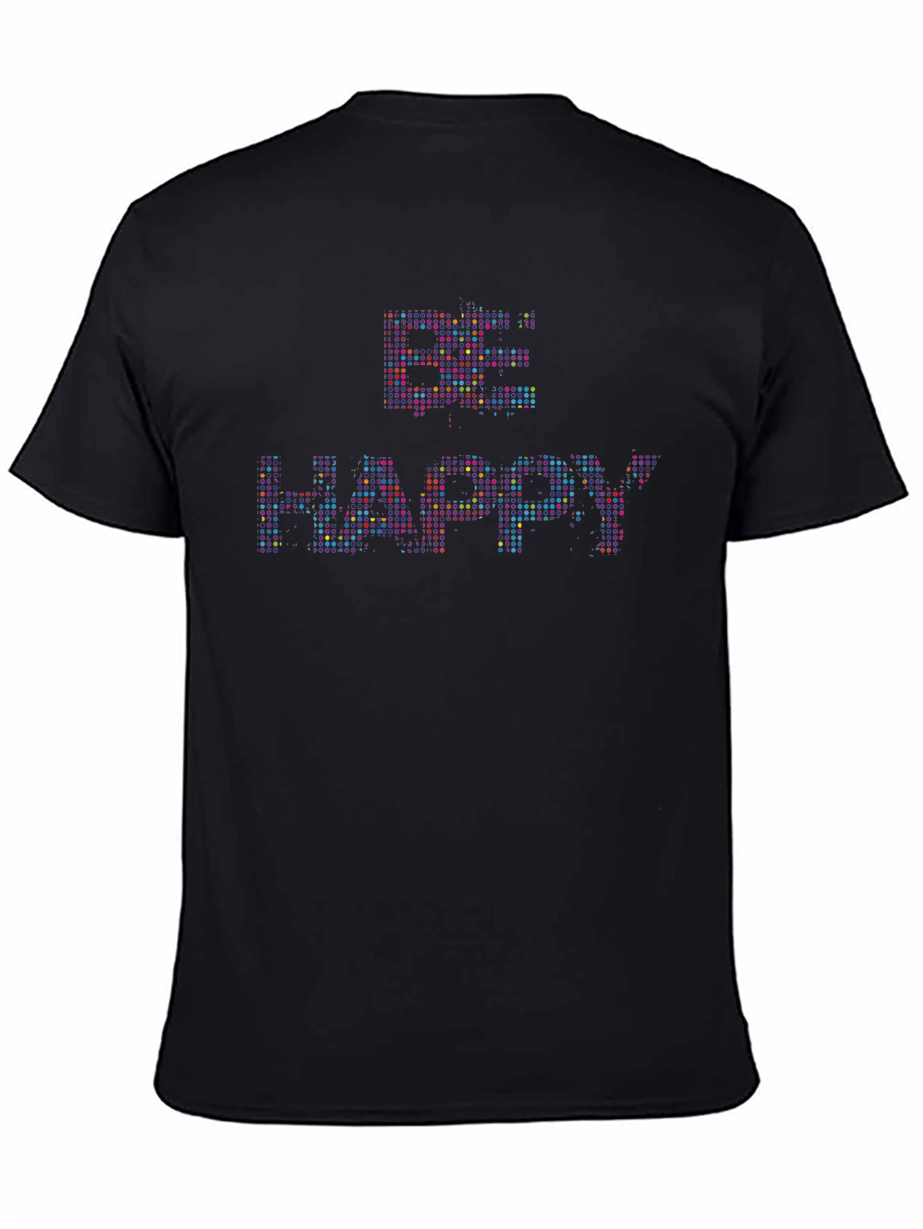 Be Happy Graphic Tee - Stylish Black Cotton T-Shirt