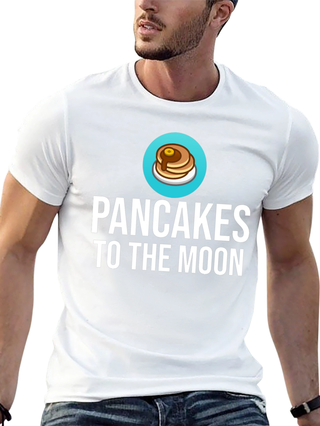 Pancakes to the Moon Graphic Tee - Black