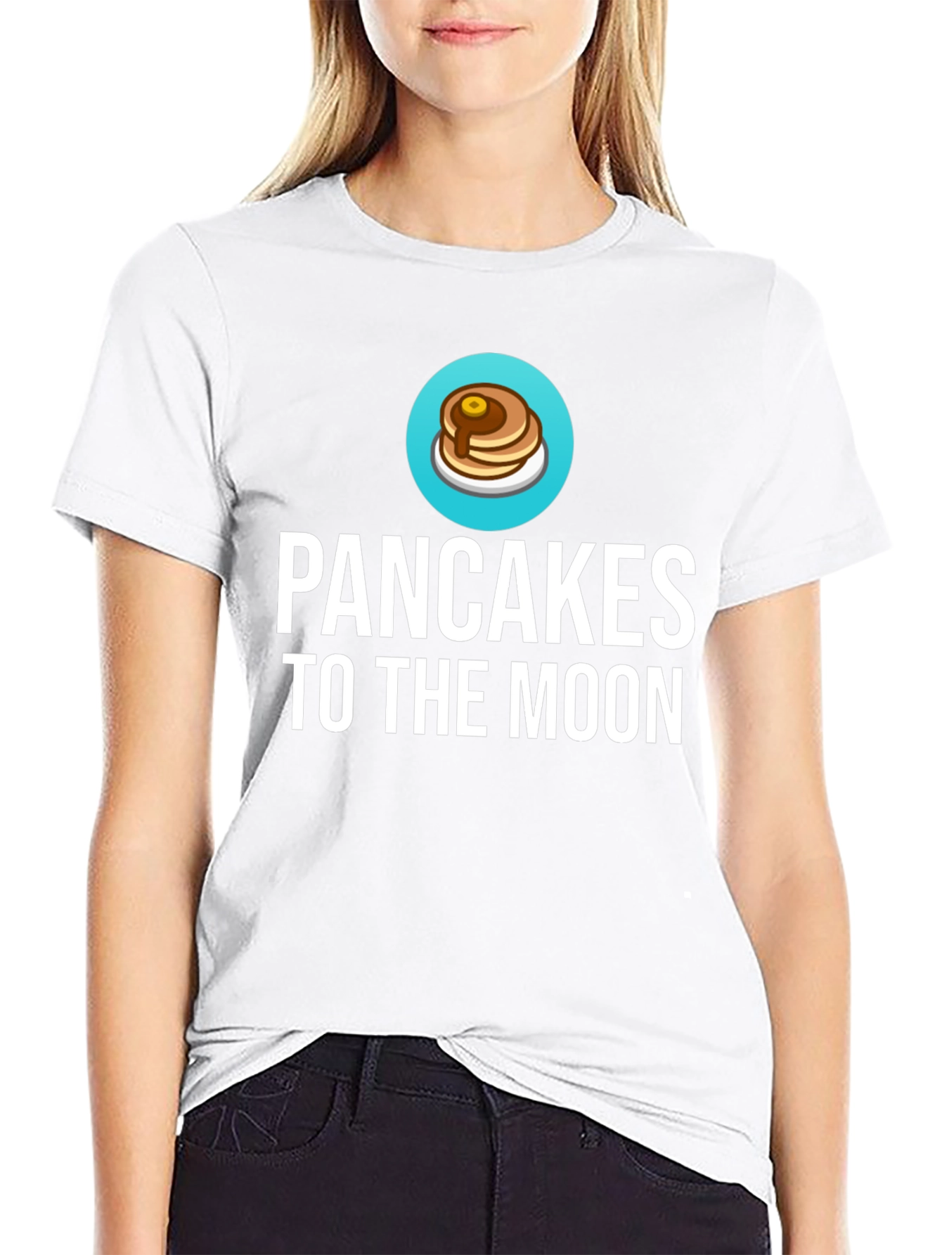 Pancakes to the Moon Graphic Tee - Black