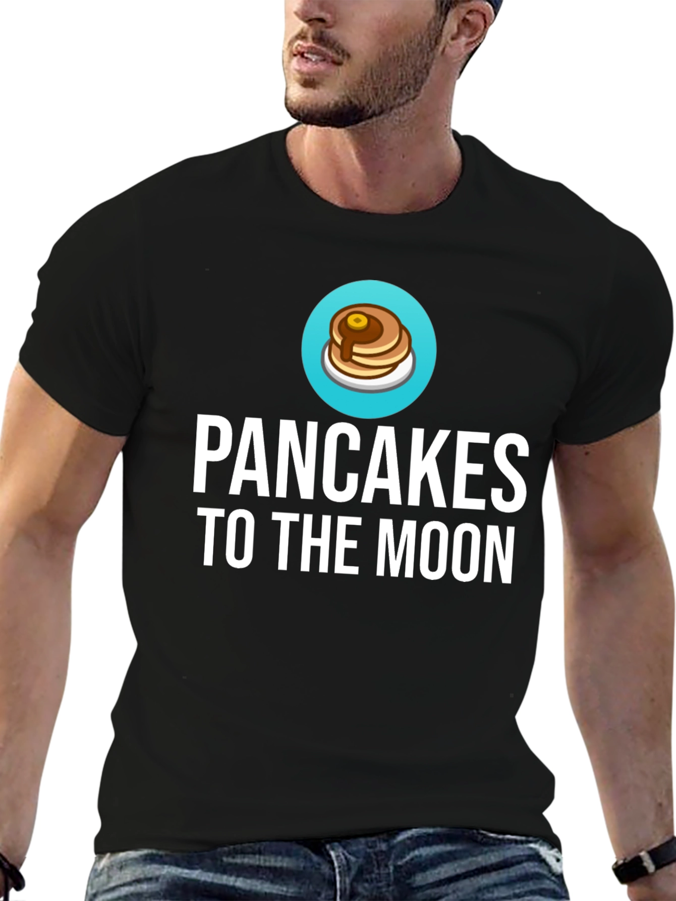 Pancakes to the Moon Graphic Tee - Black