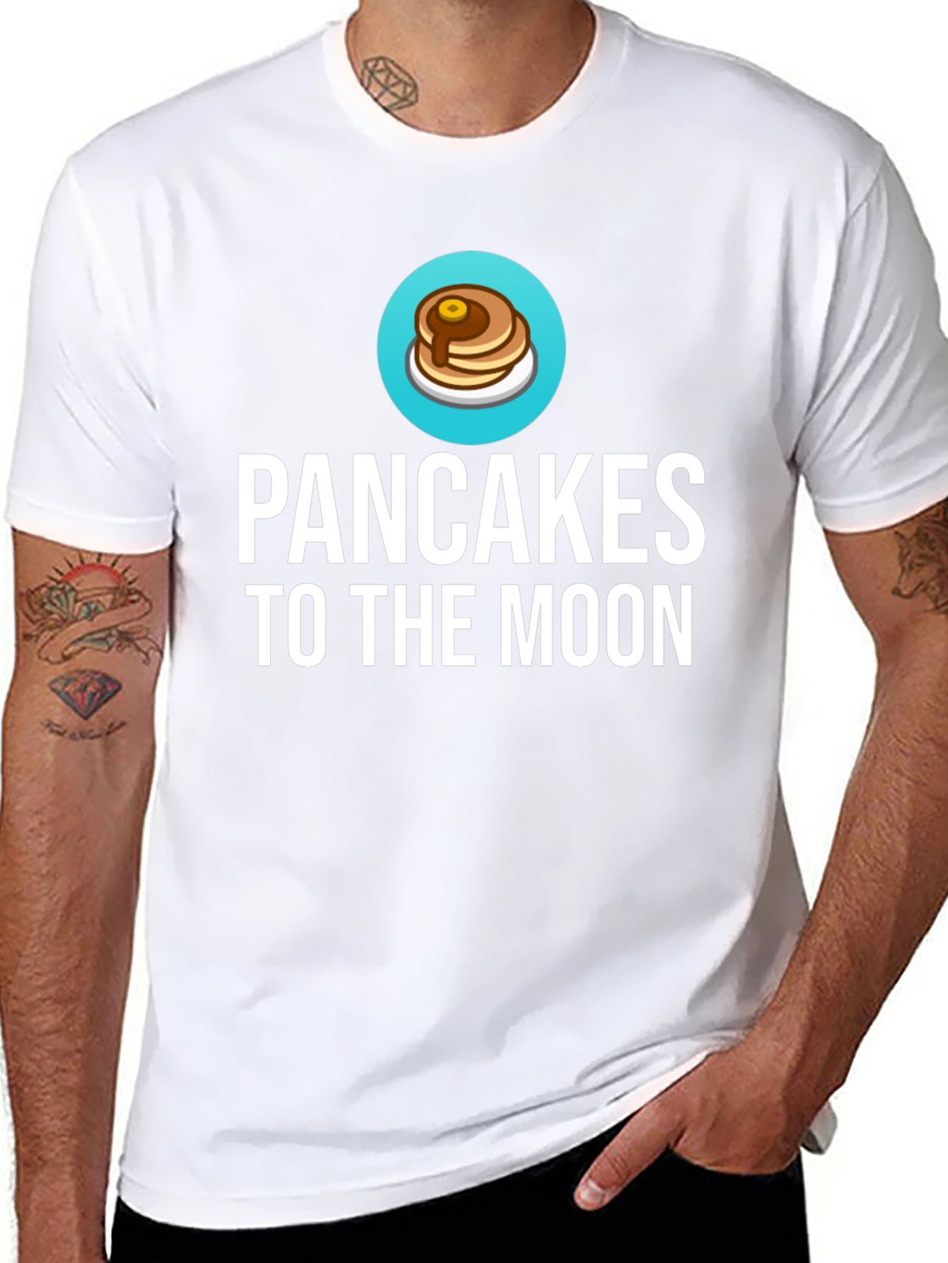 Pancakes to the Moon Graphic Tee - Black