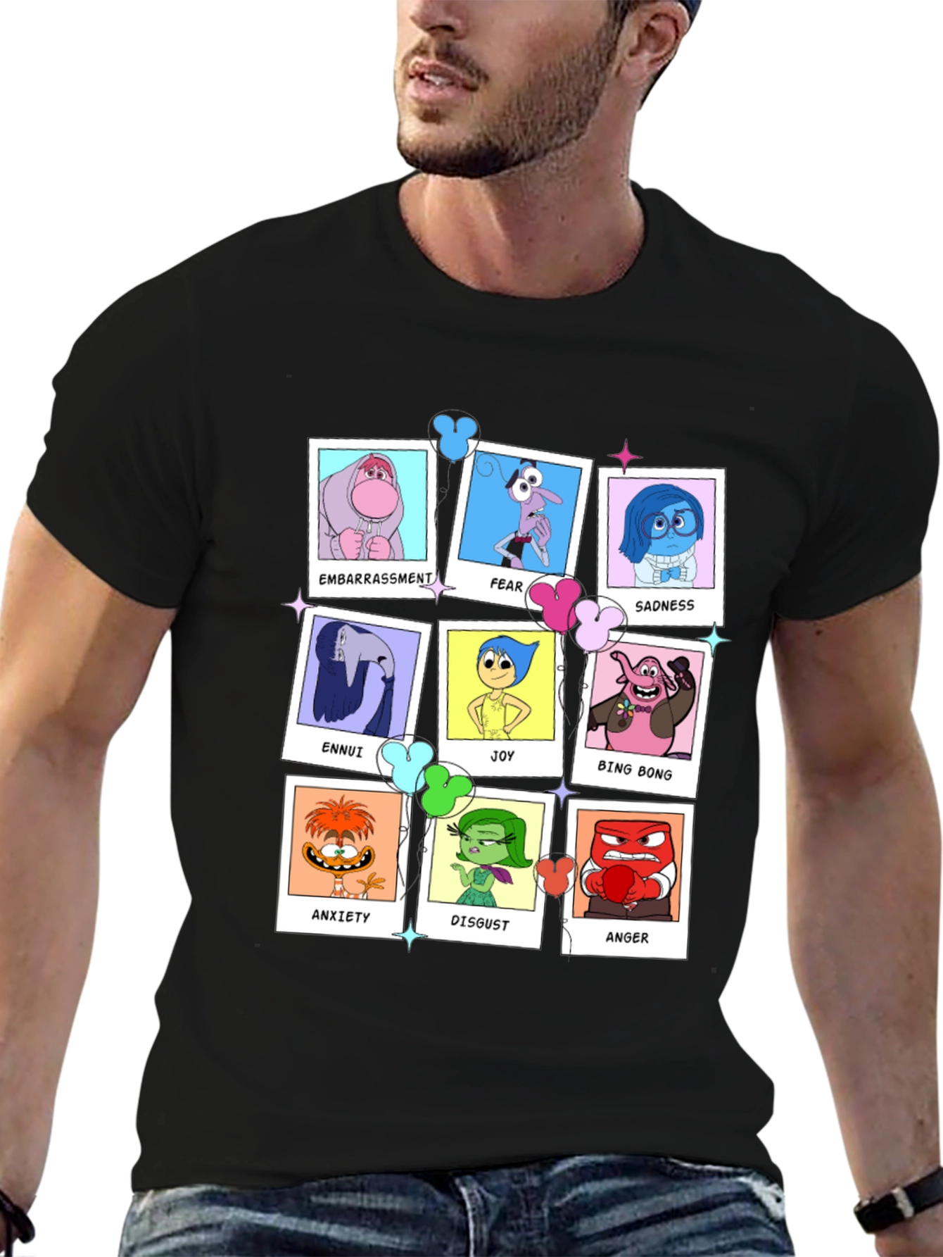 Inside Out Emotions T-Shirt - Black Graphic Tee
