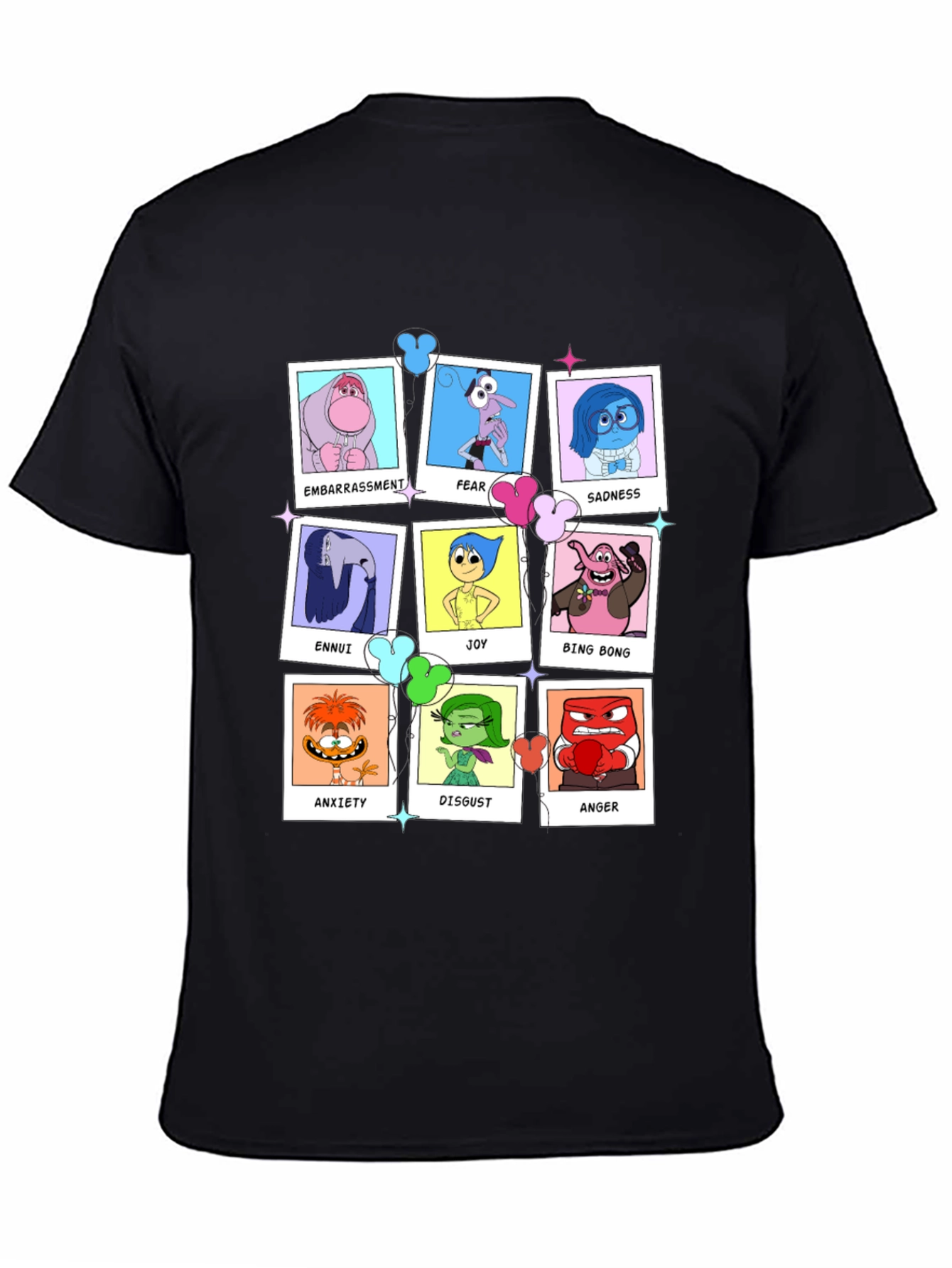 Inside Out Emotions T-Shirt - Black Graphic Tee