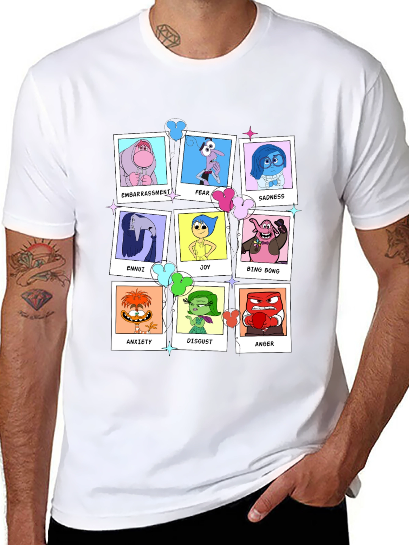 Inside Out Emotions T-Shirt - Black Graphic Tee