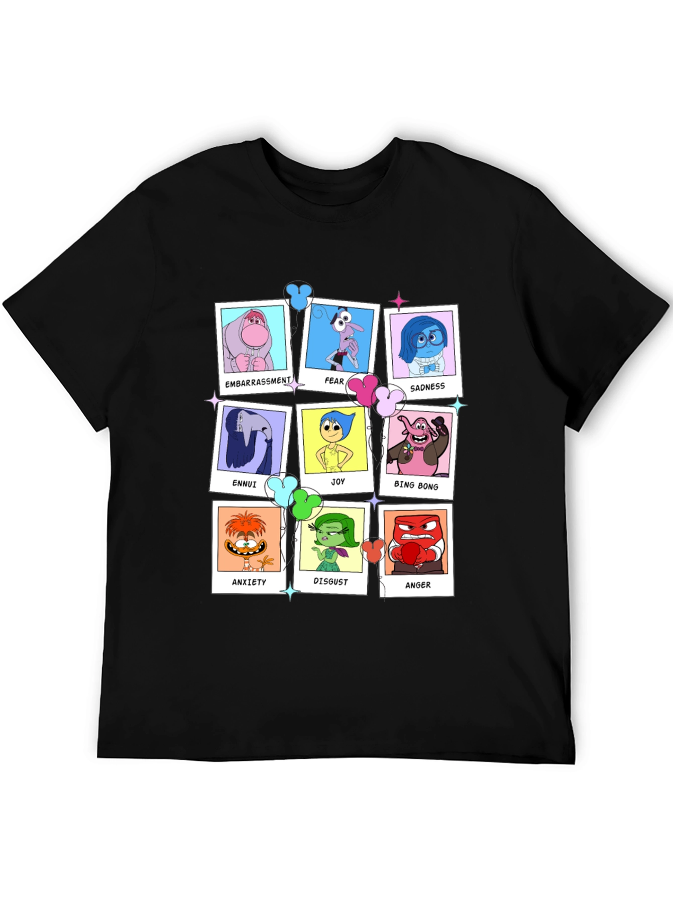 Inside Out Emotions T-Shirt - Black Graphic Tee