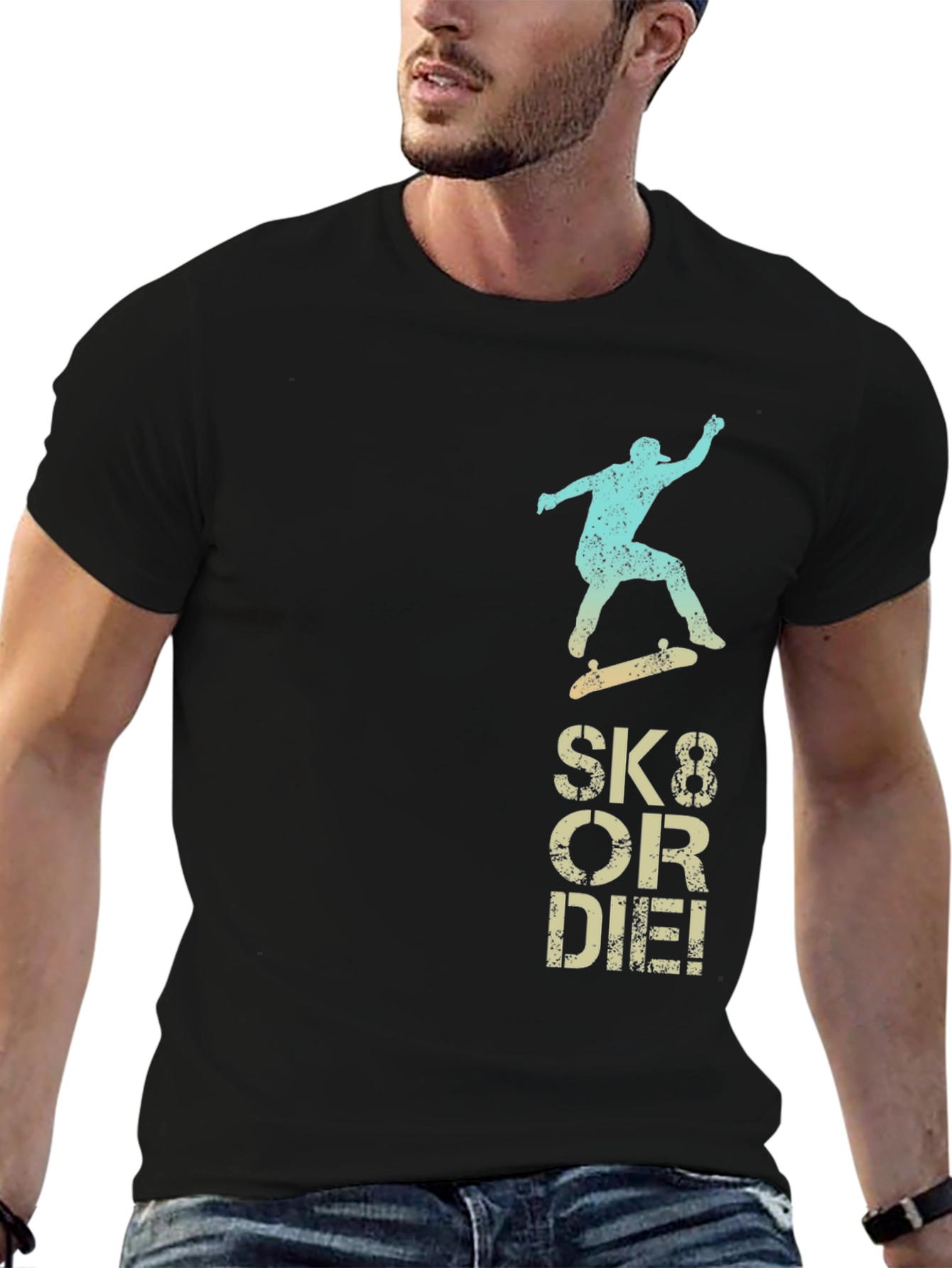Sk8 or Die Graphic Tee - Black