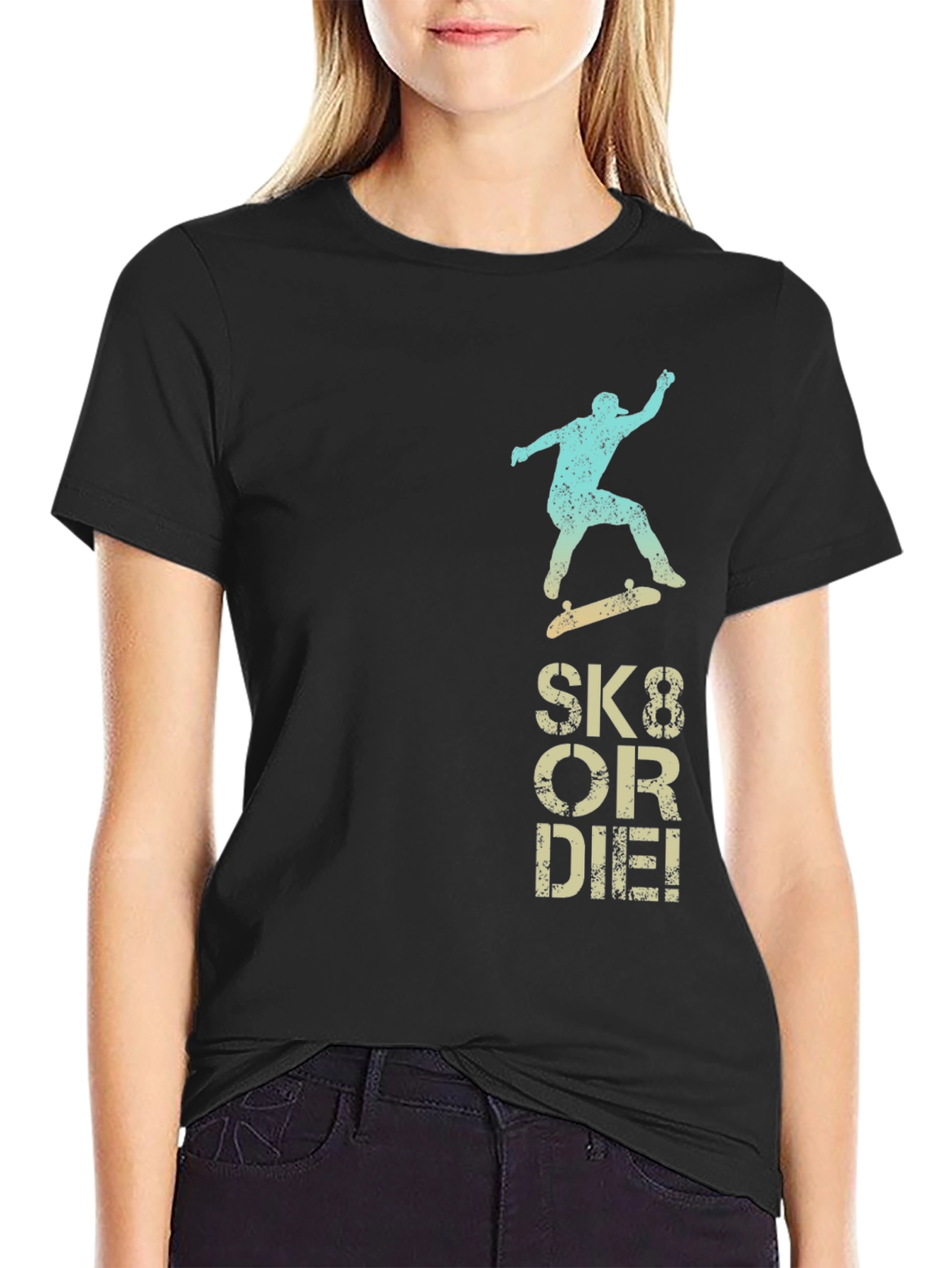 Sk8 or Die Graphic Tee - Black