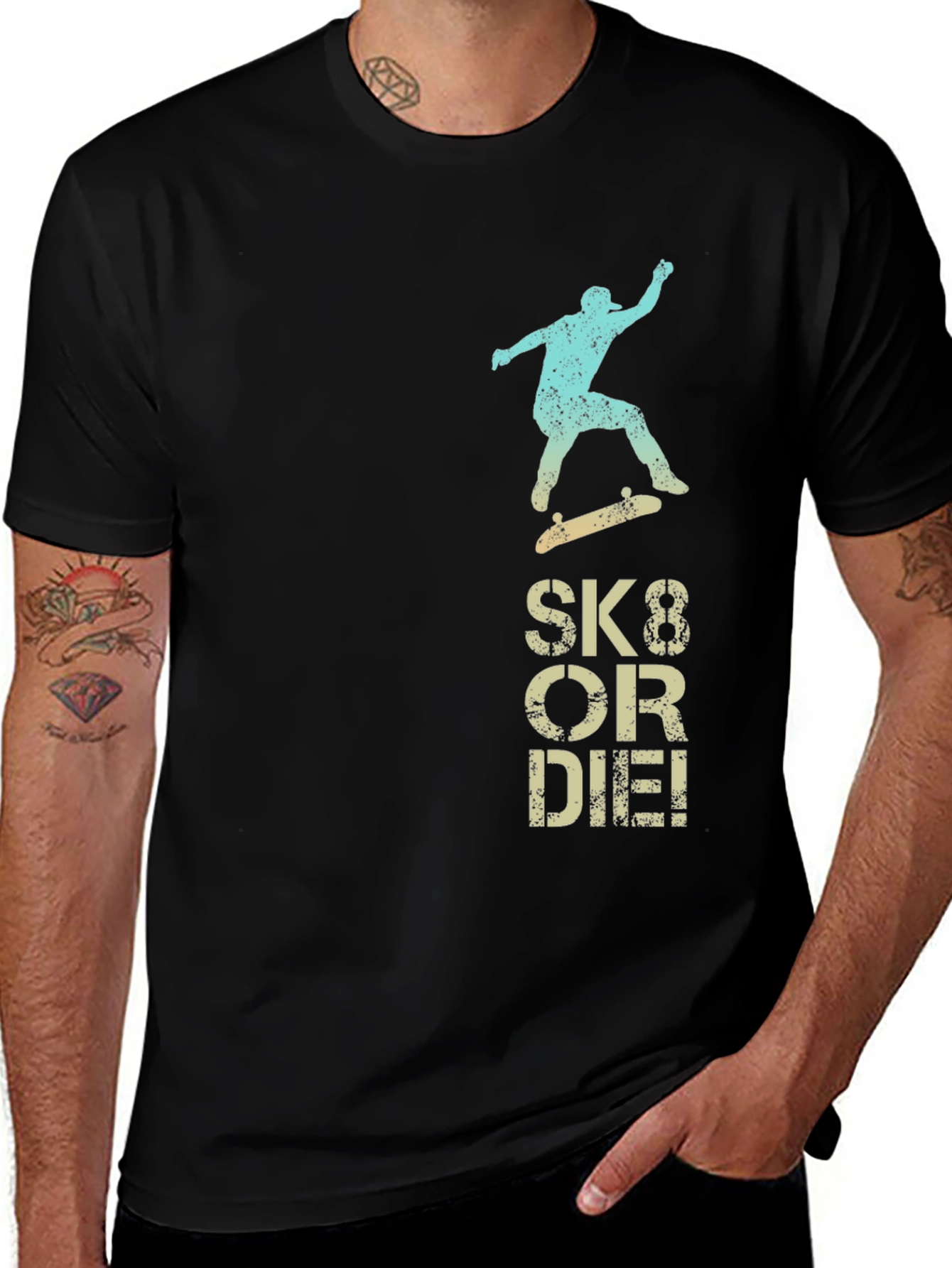 Sk8 or Die Graphic Tee - Black