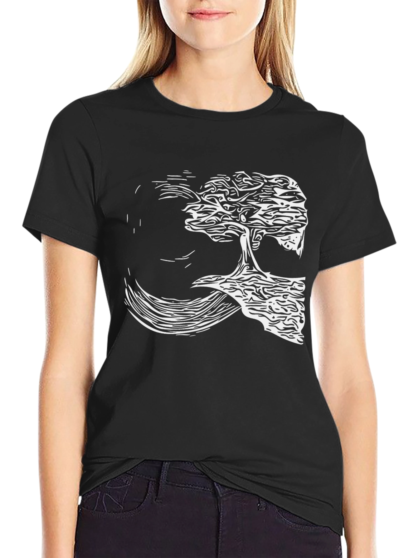 Natures Reflection Black T-Shirt