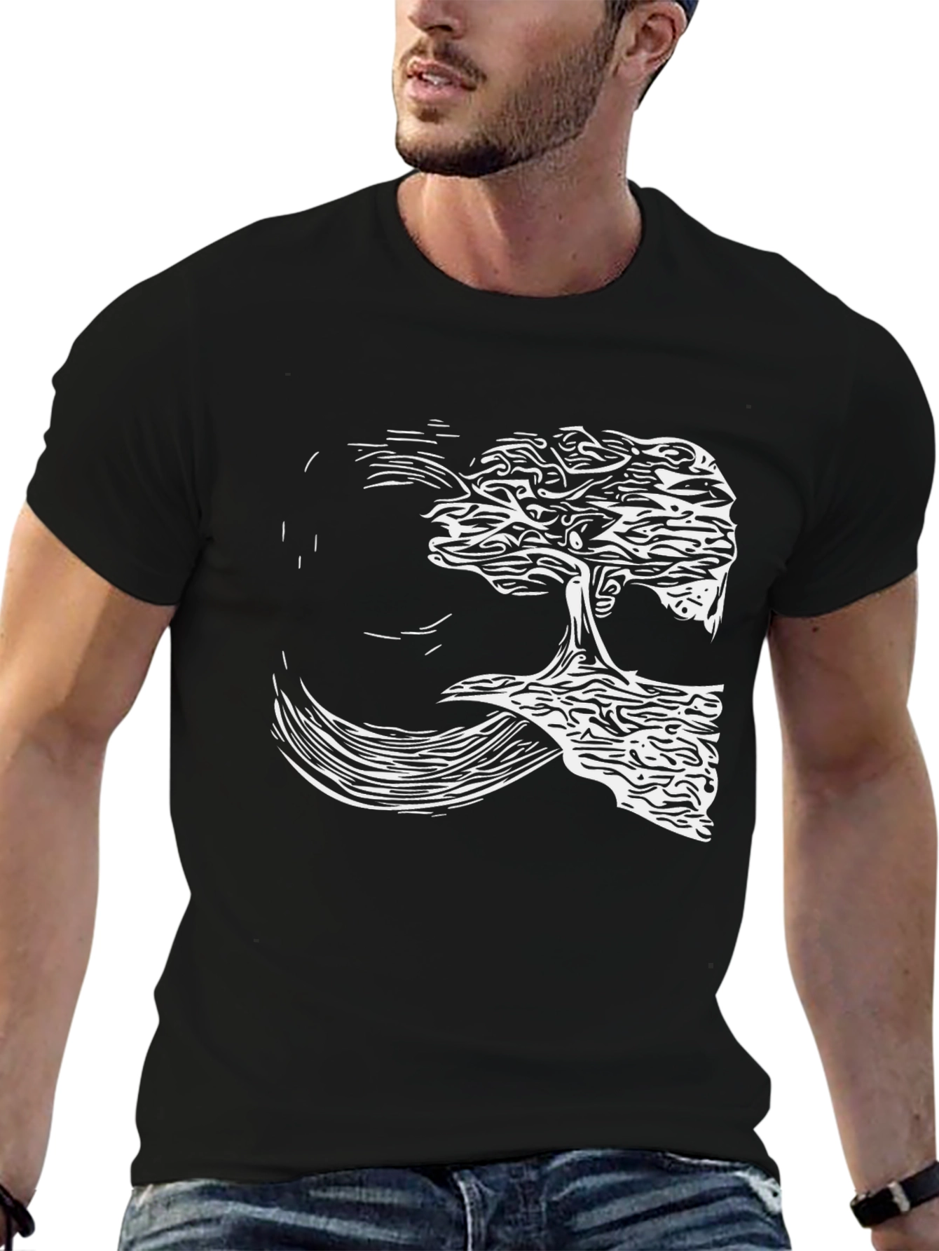 Natures Reflection Black T-Shirt