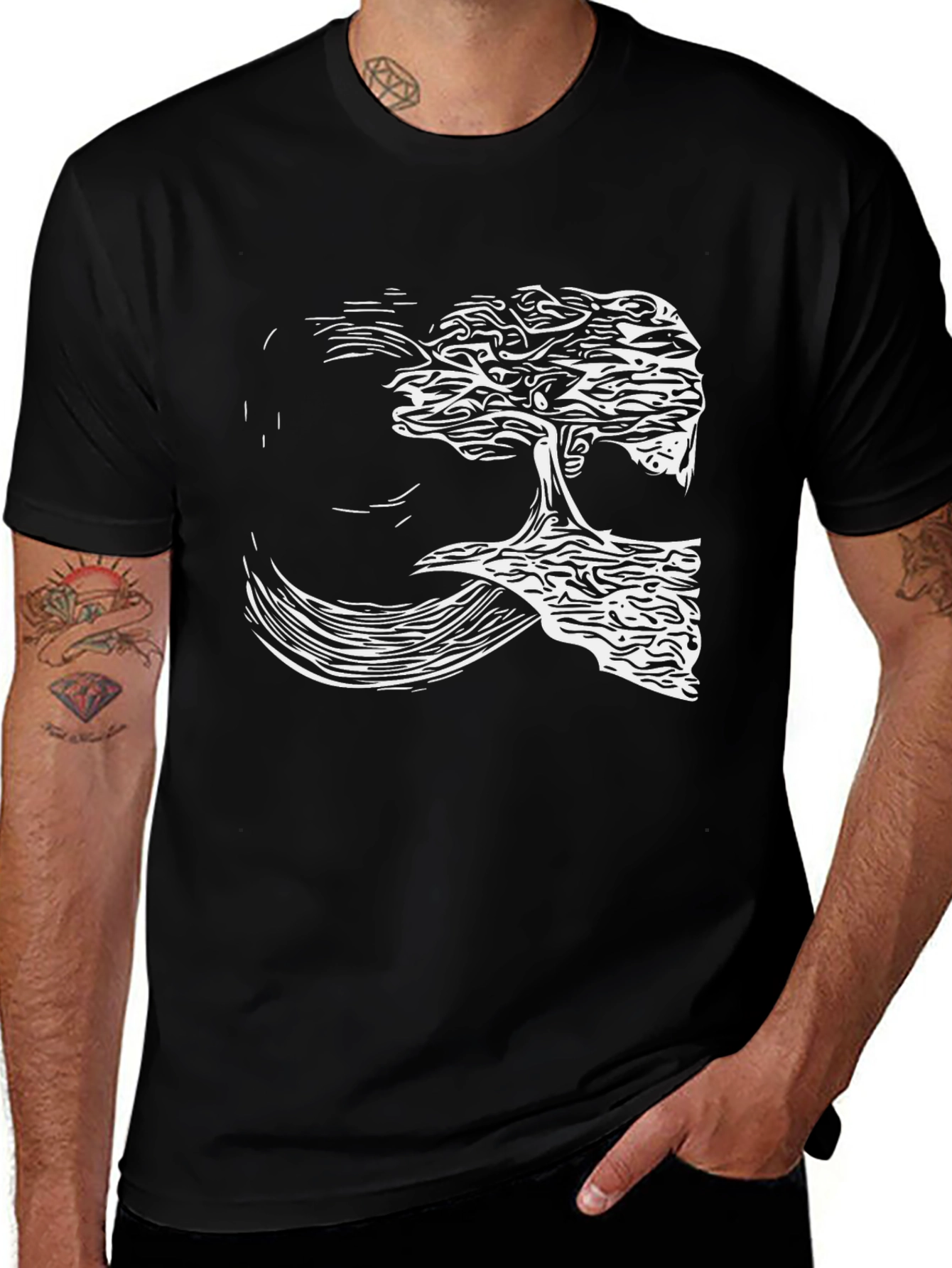 Natures Reflection Black T-Shirt