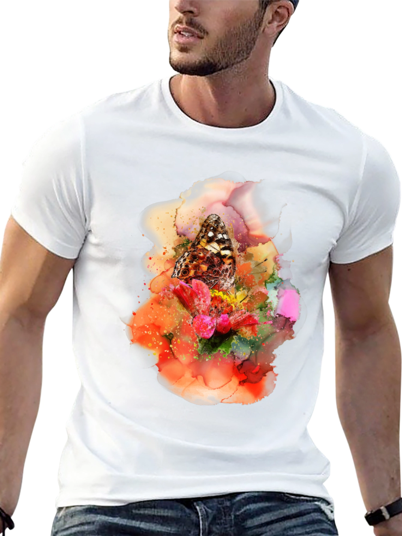 Butterfly Floral Art Graphic Tee