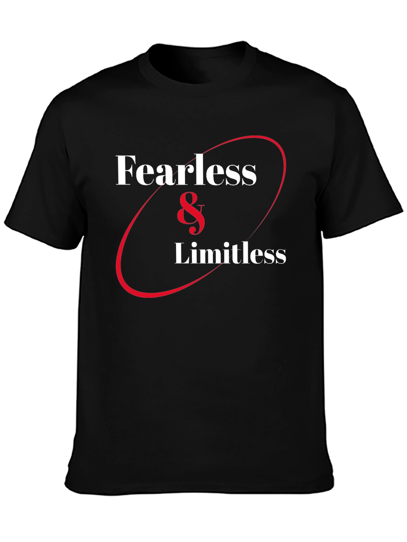 Fearless & Limitless Graphic Tee - Black Cotton T-Shirt