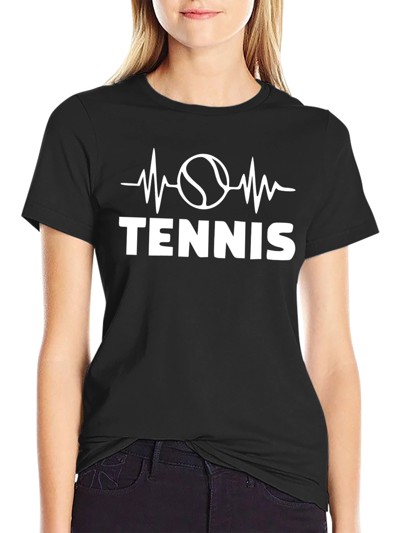 Tennis Heartbeat T-Shirt - Sporty Graphic Tee