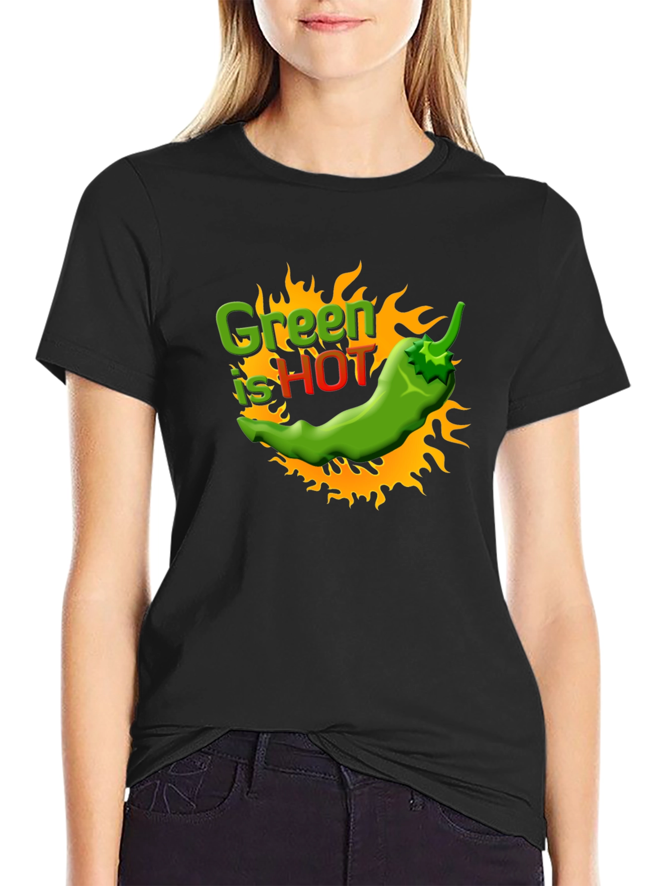 Green is Hot Chili Pepper Graphic Tee