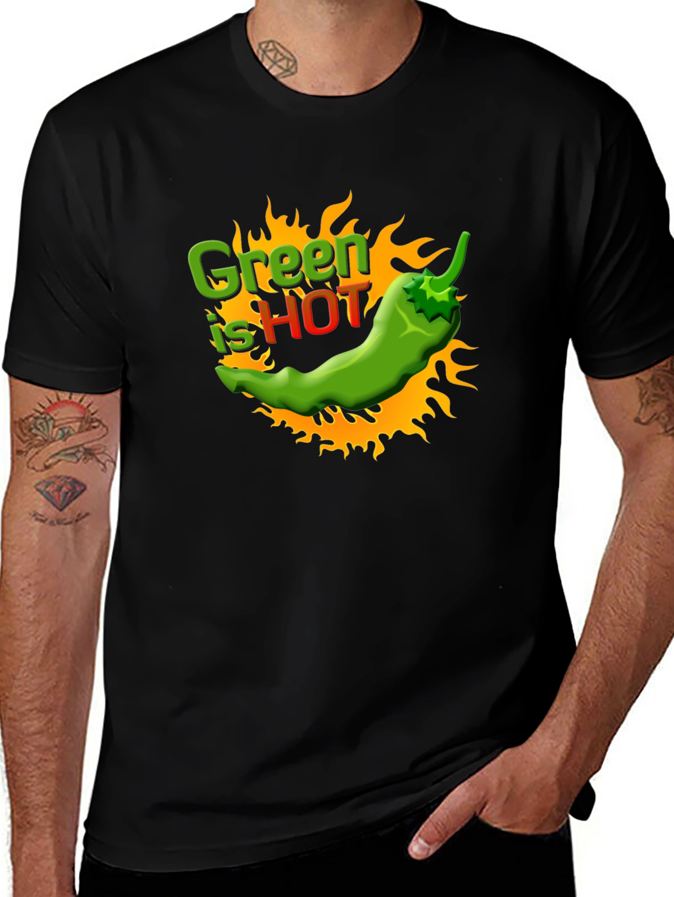 Green is Hot Chili Pepper Graphic Tee