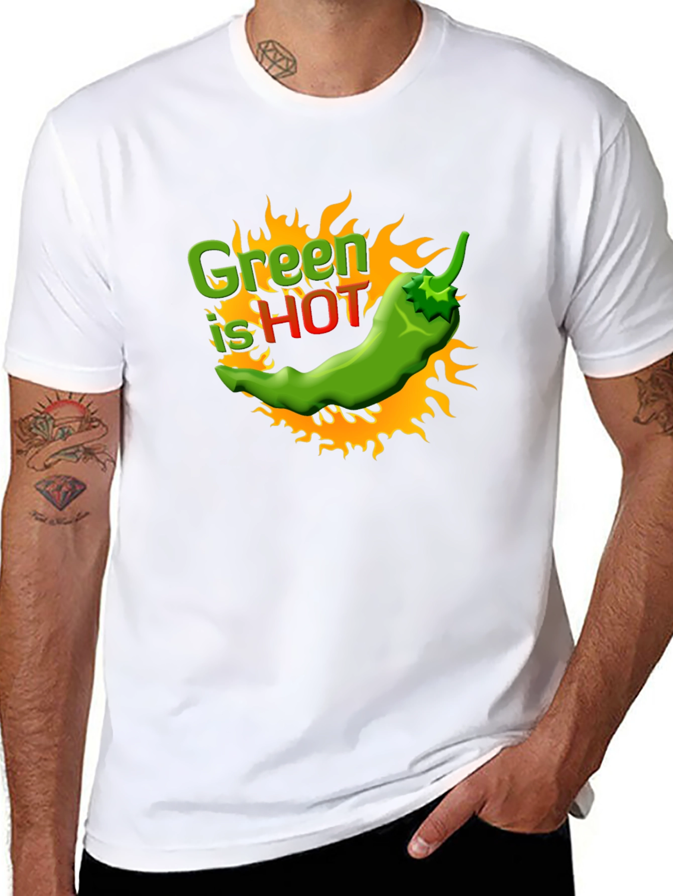 Green is Hot Chili Pepper Graphic Tee