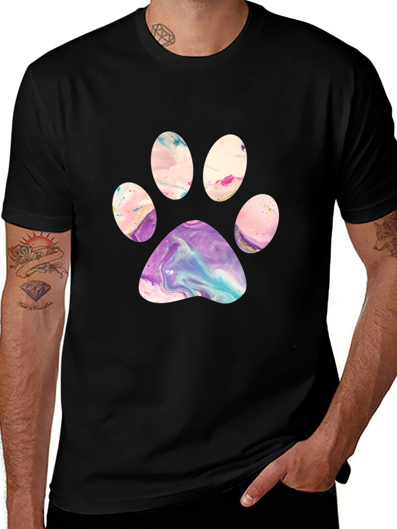 Artistic Paw Print Graphic Tee