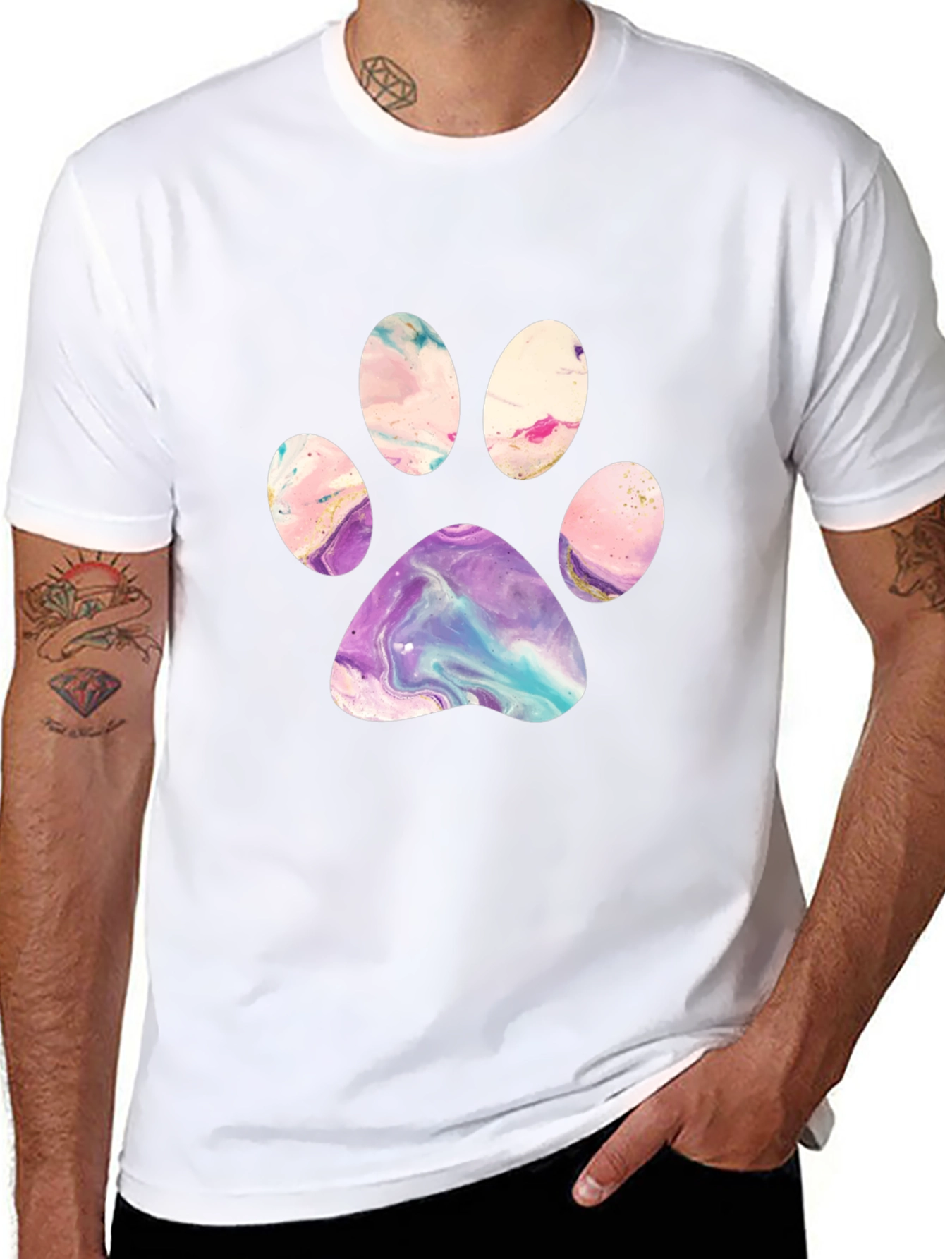 Artistic Paw Print Graphic Tee