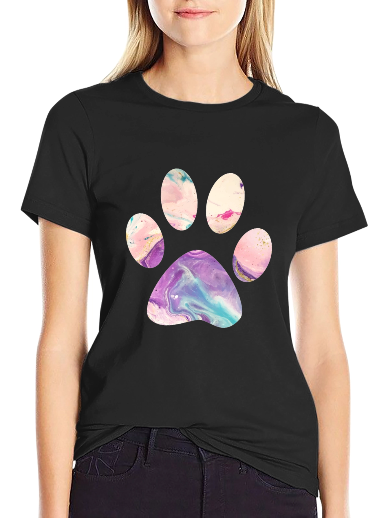 Artistic Paw Print Graphic Tee