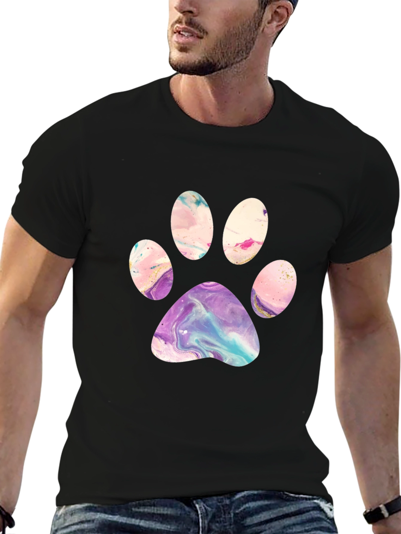 Artistic Paw Print Graphic Tee
