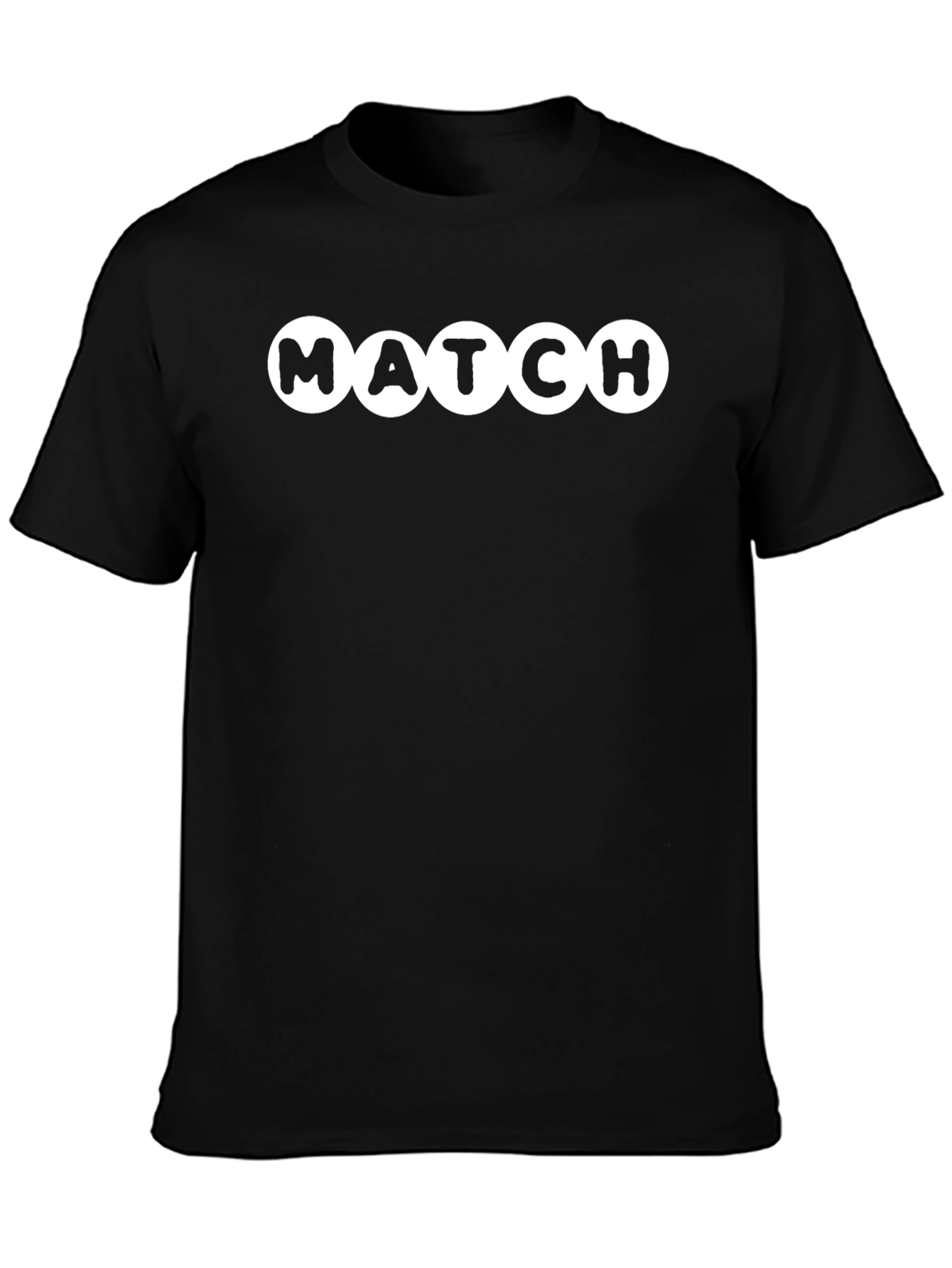 Match Bubble Letter Black T-Shirt