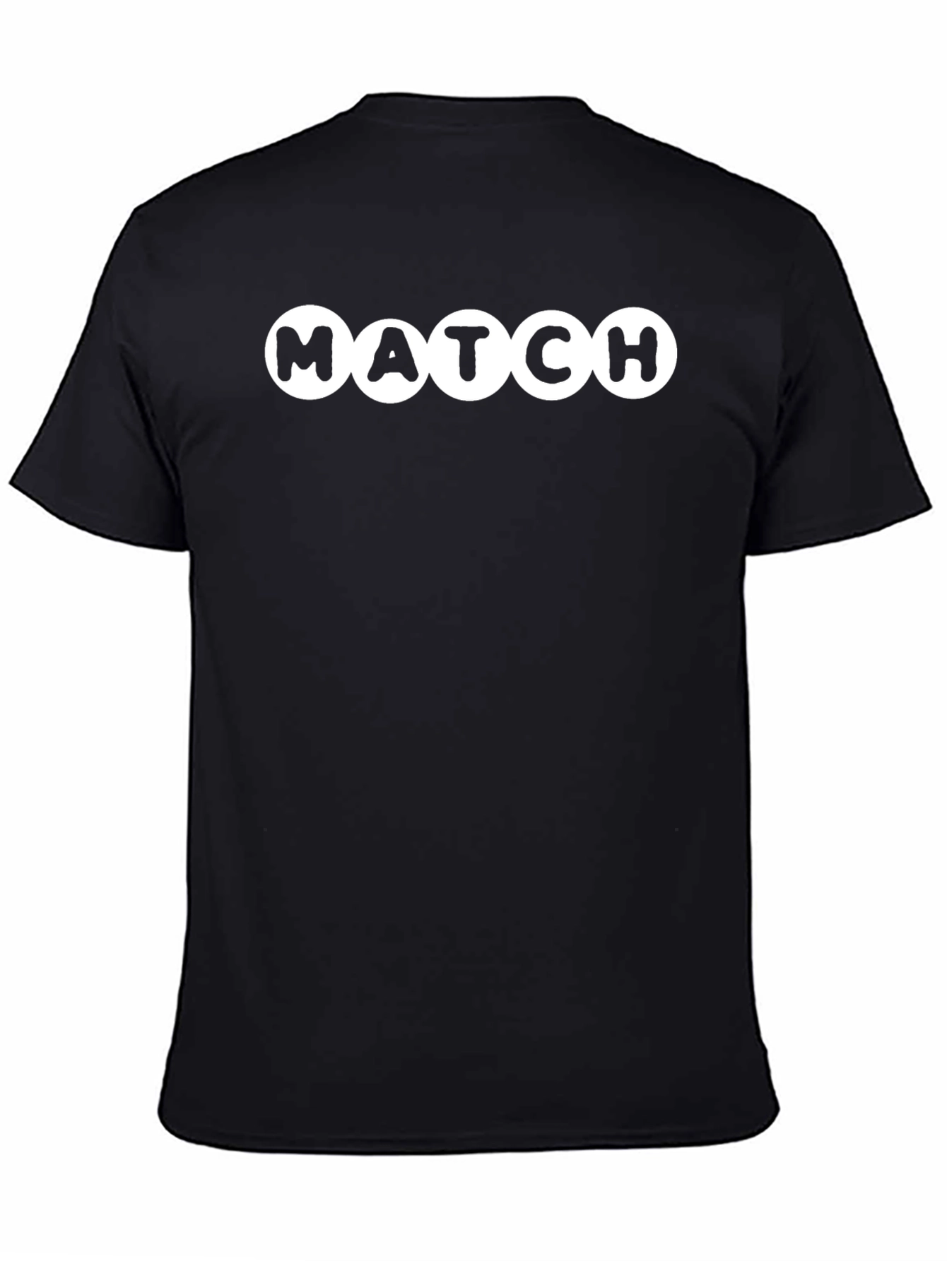 Match Bubble Letter Black T-Shirt