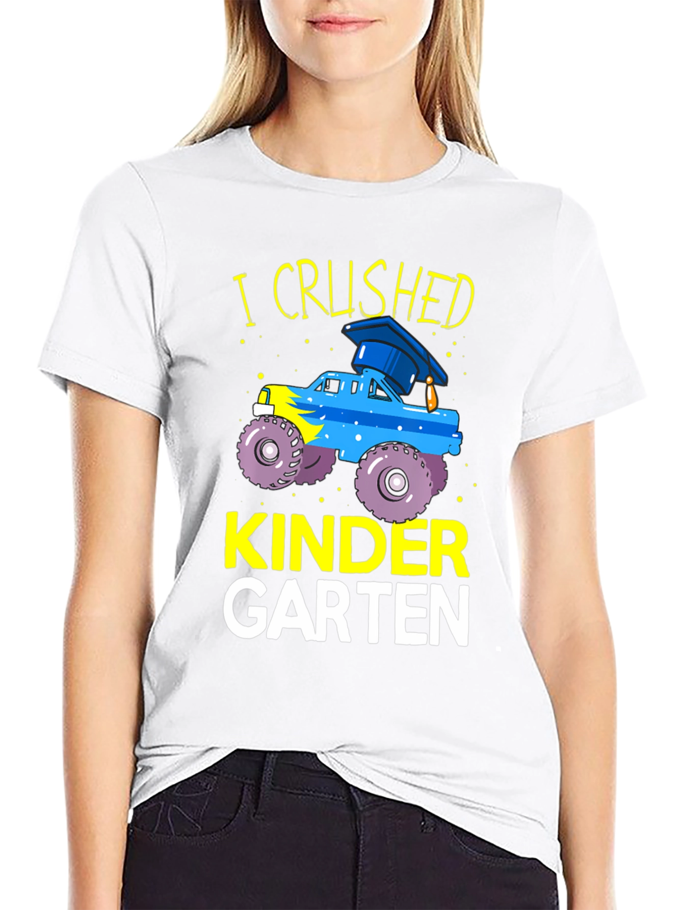 Kindergarten Crushed Graduation Monster Truck Tee