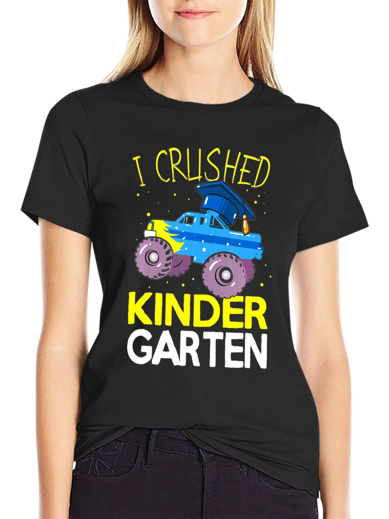 Kindergarten Crushed Graduation Monster Truck Tee
