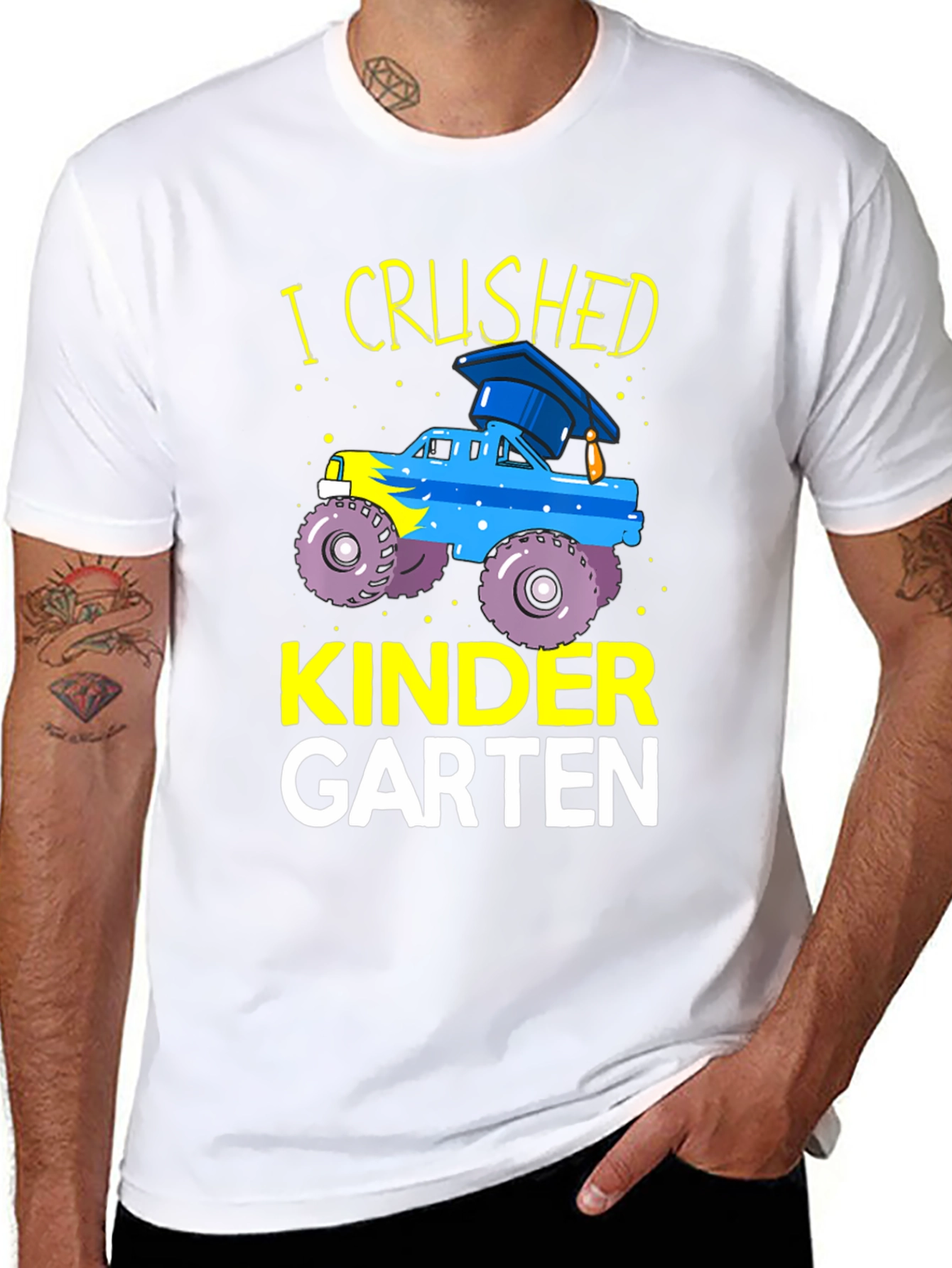 Kindergarten Crushed Graduation Monster Truck Tee