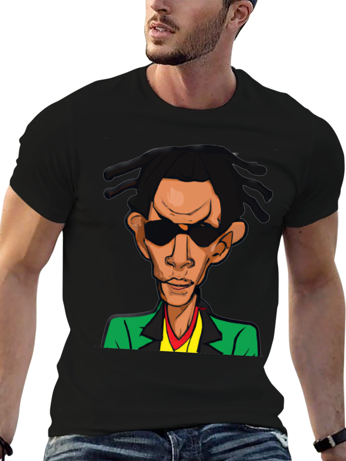 Cool Cartoon Graphic Black T-Shirt