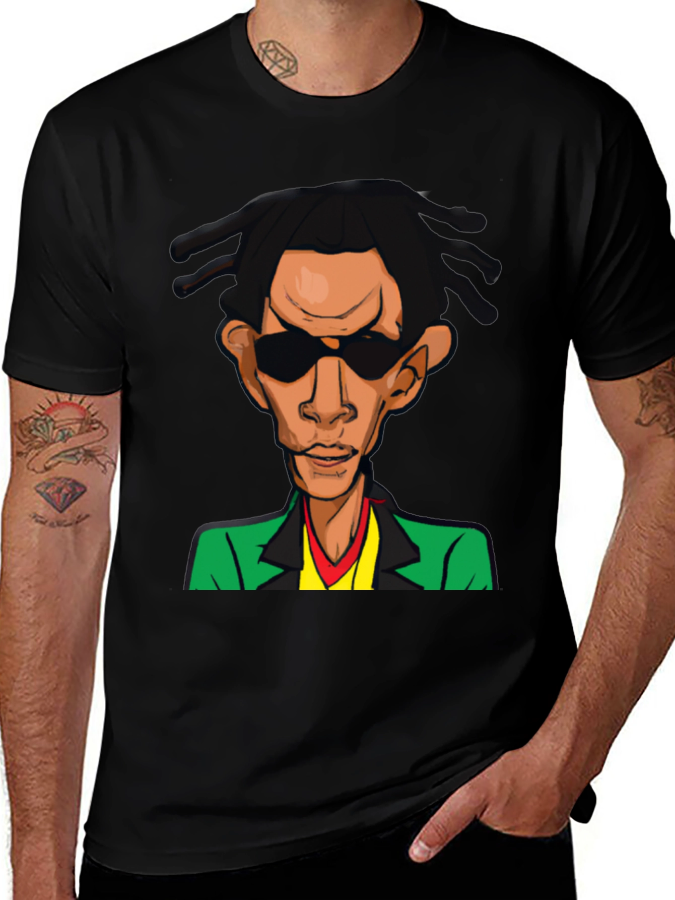 Cool Cartoon Graphic Black T-Shirt