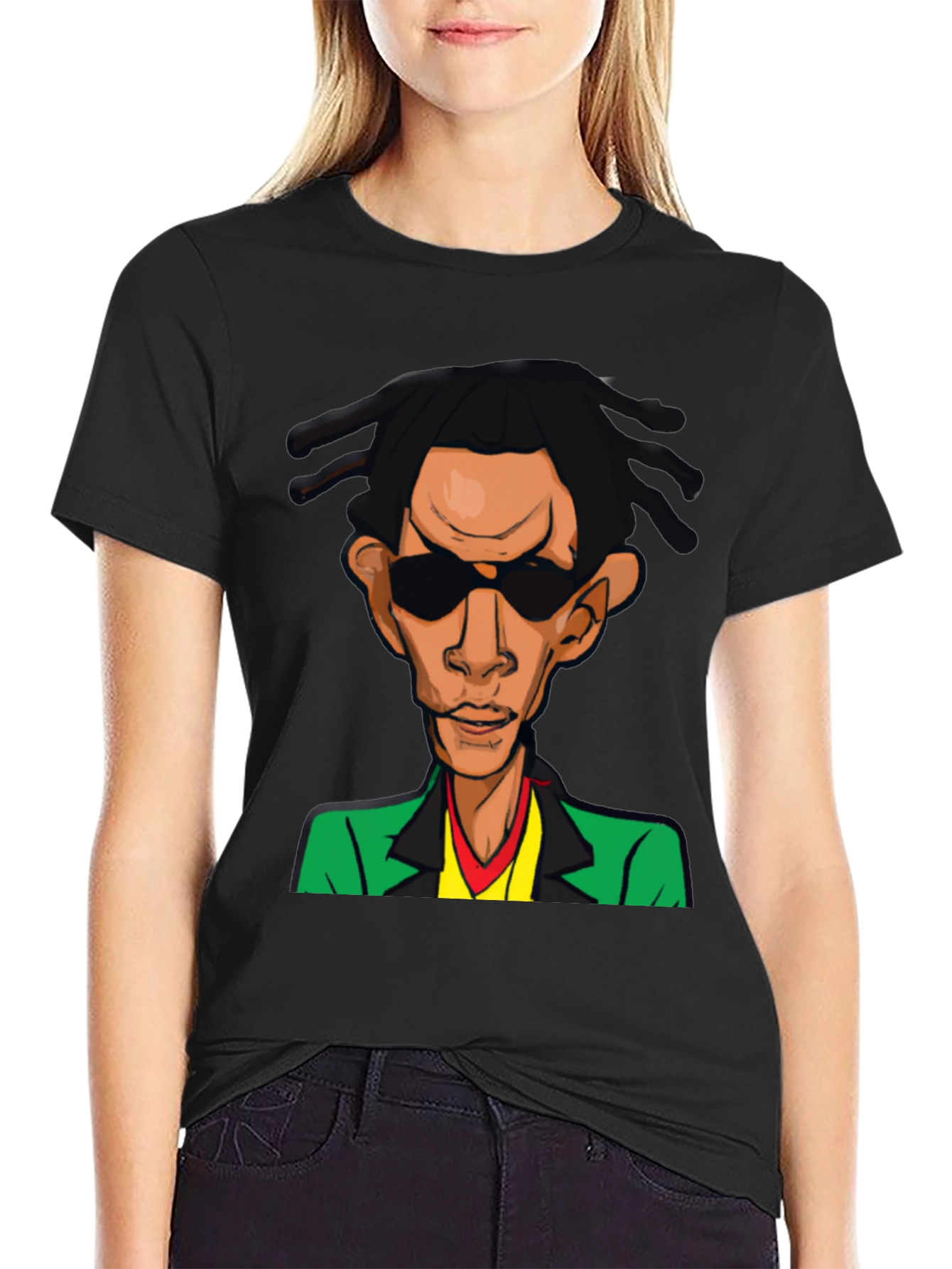 Cool Cartoon Graphic Black T-Shirt