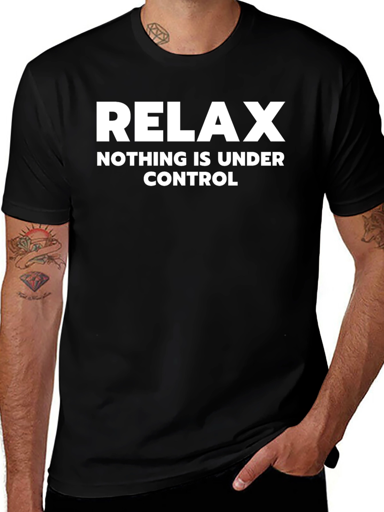 Relax Graphic Tee - Nothing is Under Control Black