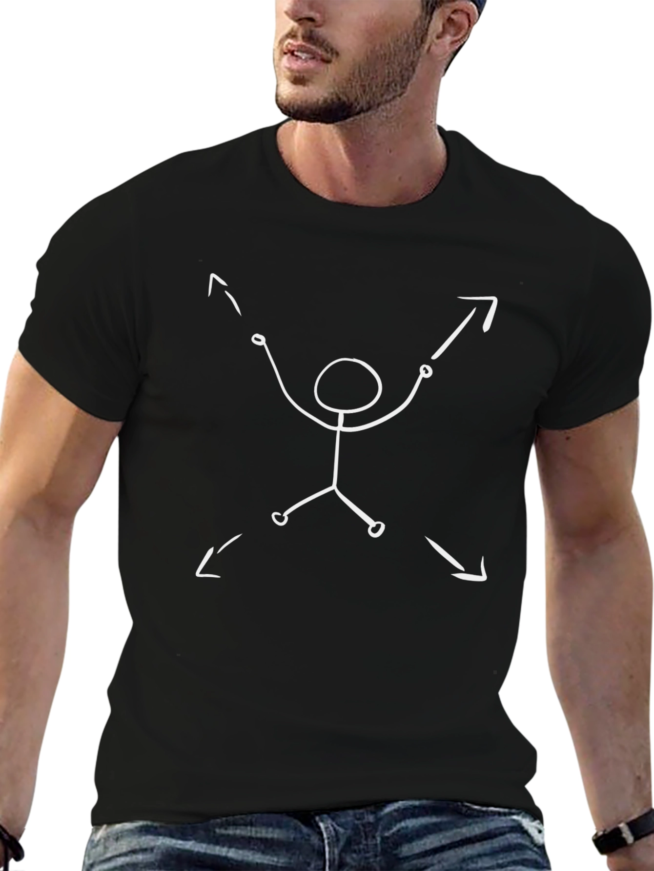 Stick Figure Arrow Direction Tee