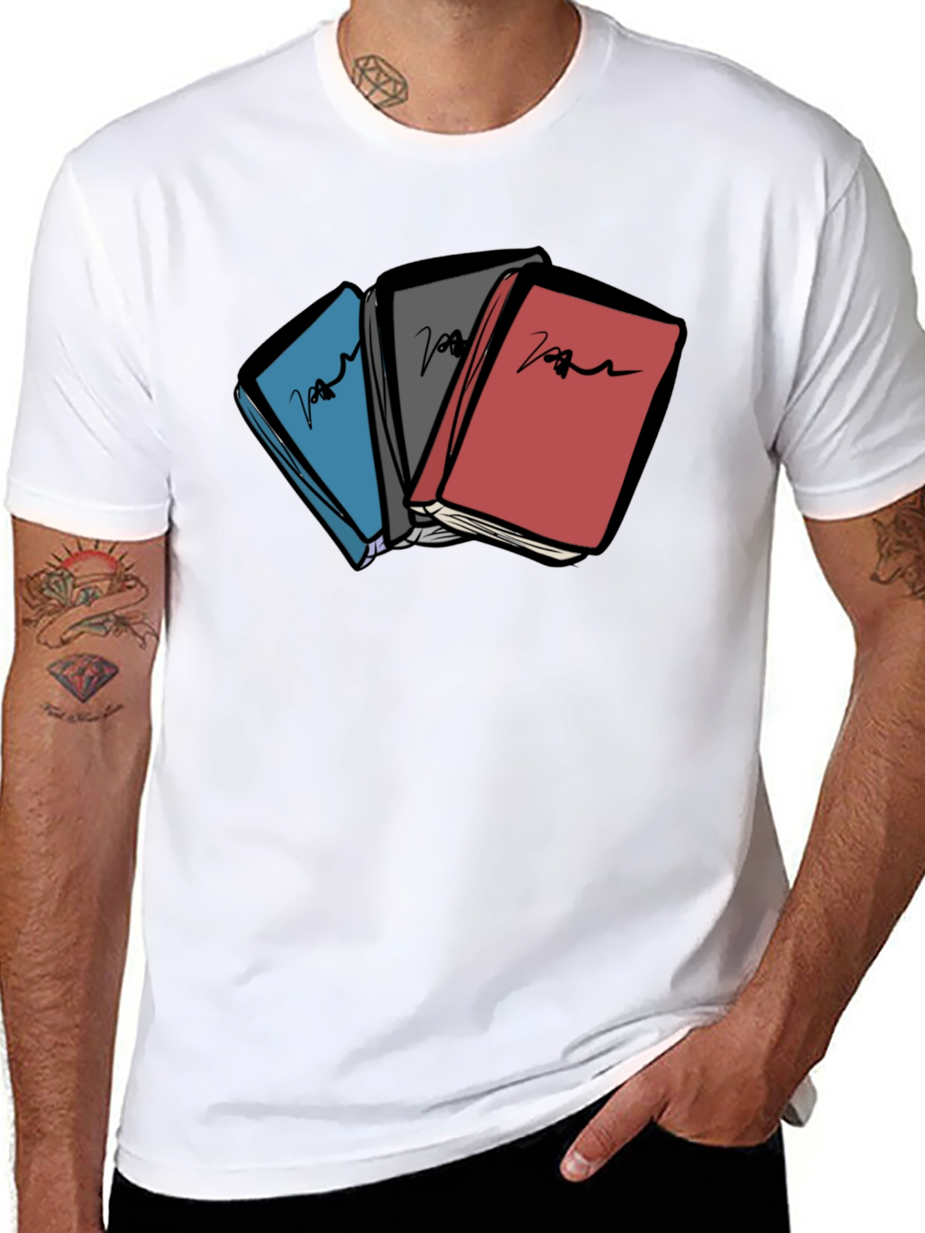 Colorful Books Graphic T-Shirt