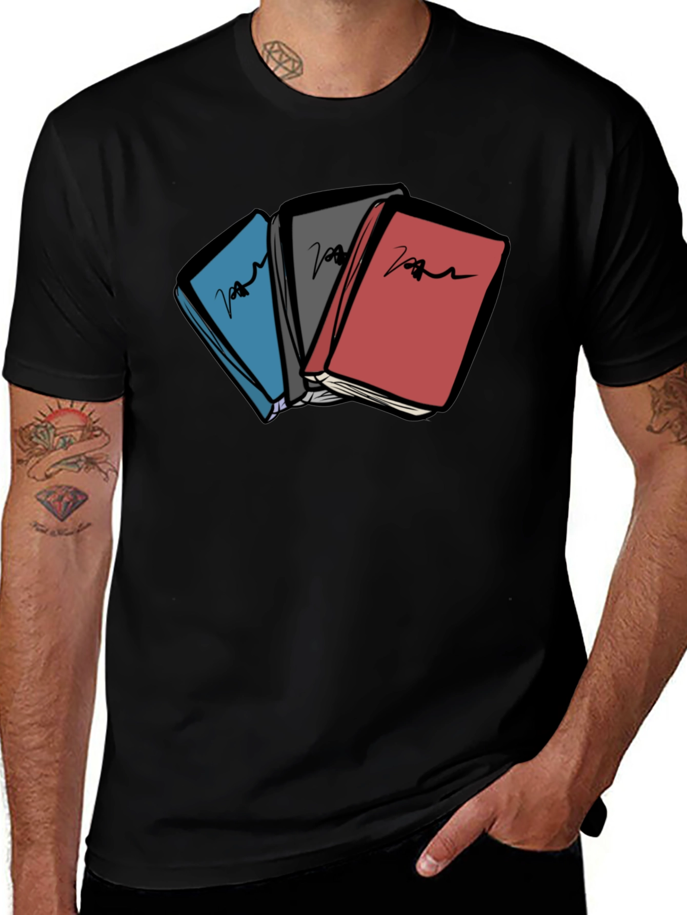 Colorful Books Graphic T-Shirt