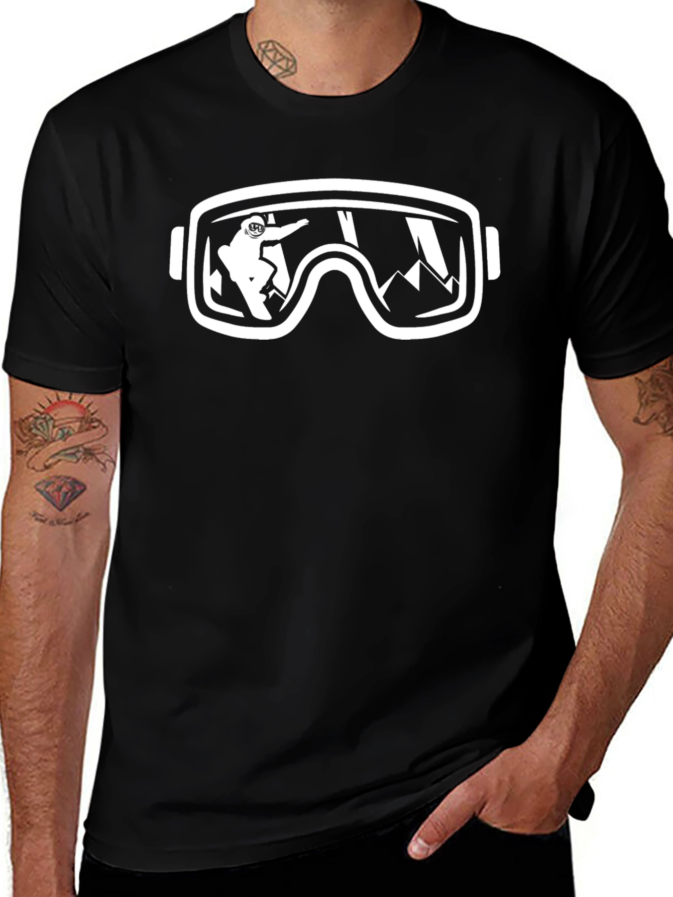Snow Goggles Graphic T-Shirt - Black