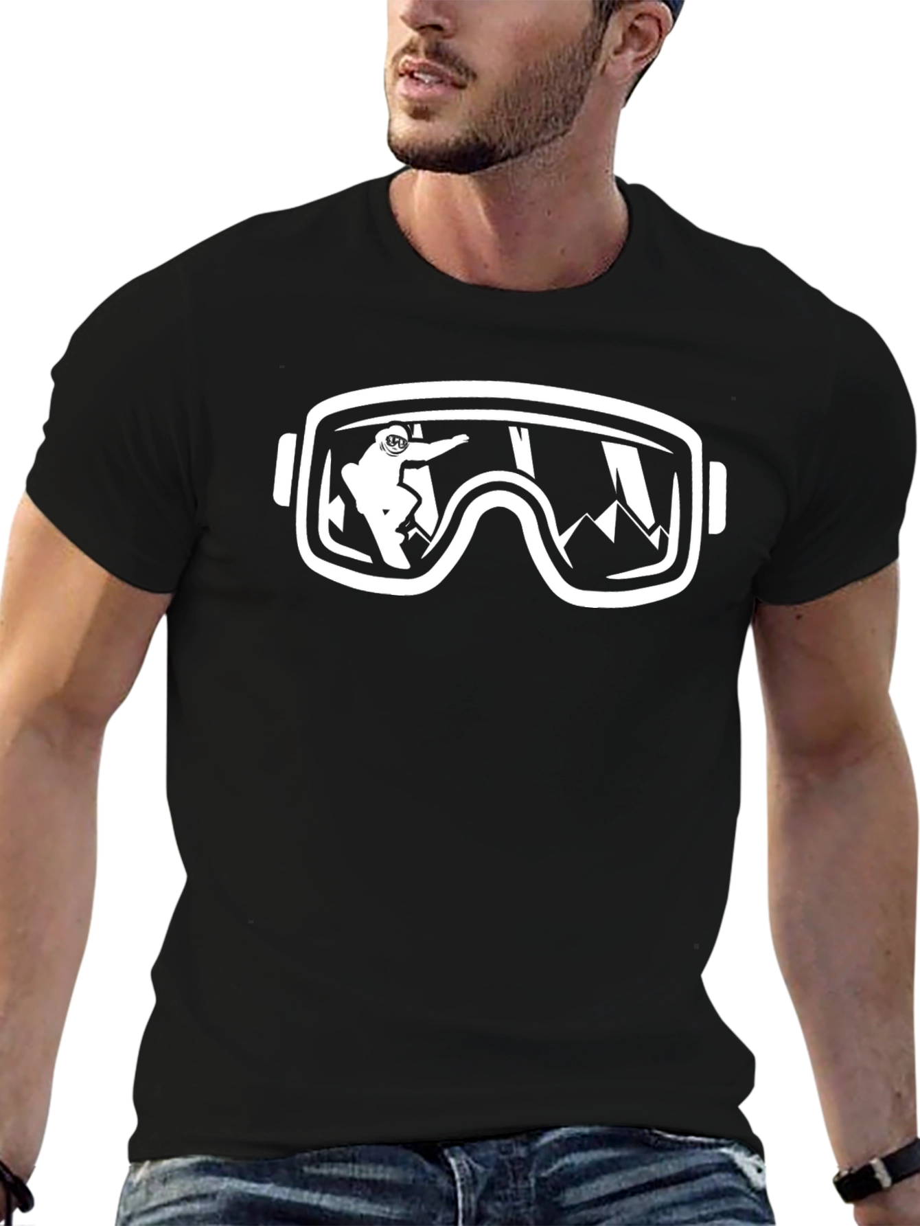 Snow Goggles Graphic T-Shirt - Black