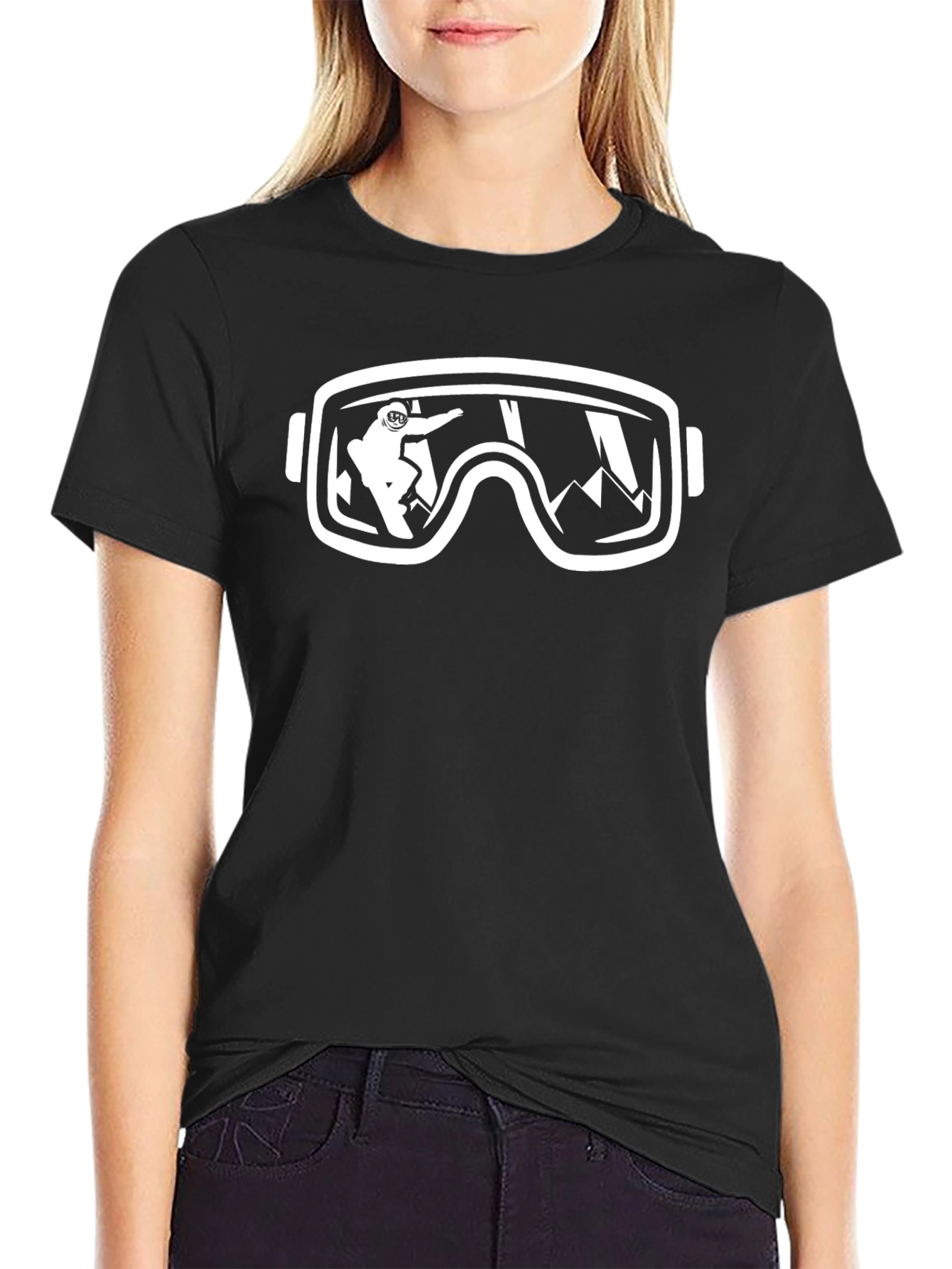 Snow Goggles Graphic T-Shirt - Black