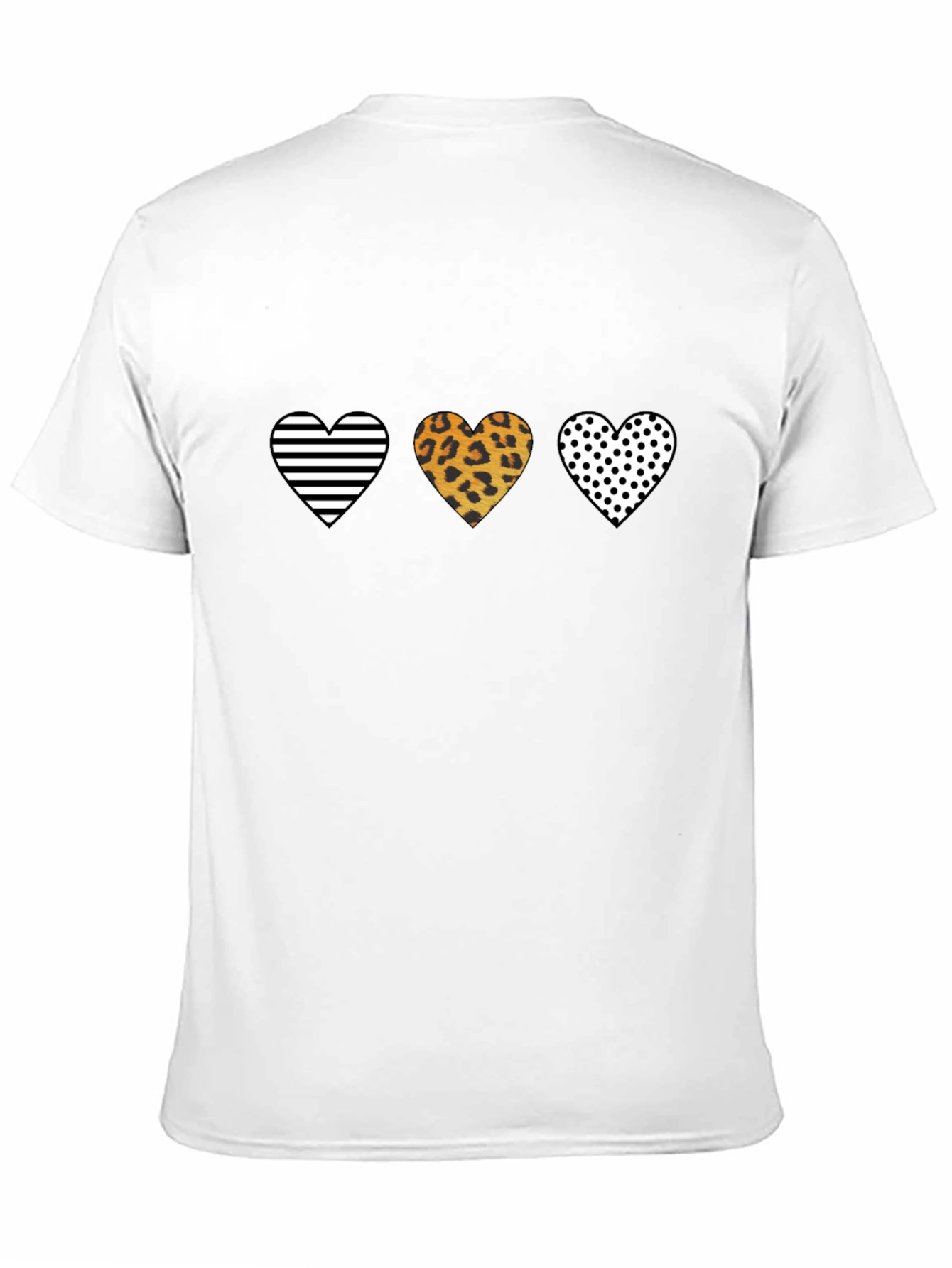 Heart Print Black T-Shirt