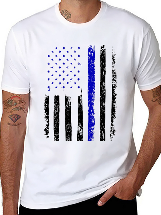 Thin Blue Line Flag Graphic T-Shirt