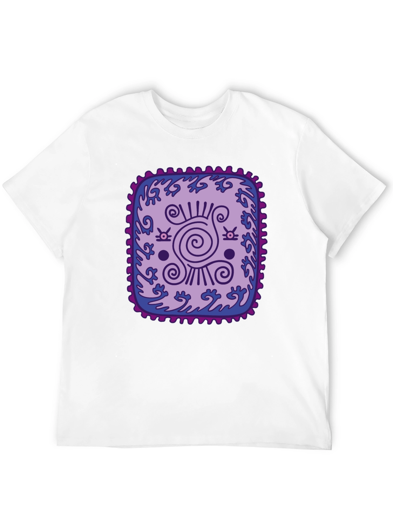 Unique Graphic Tee: Purple & Blue Pattern T-Shirt