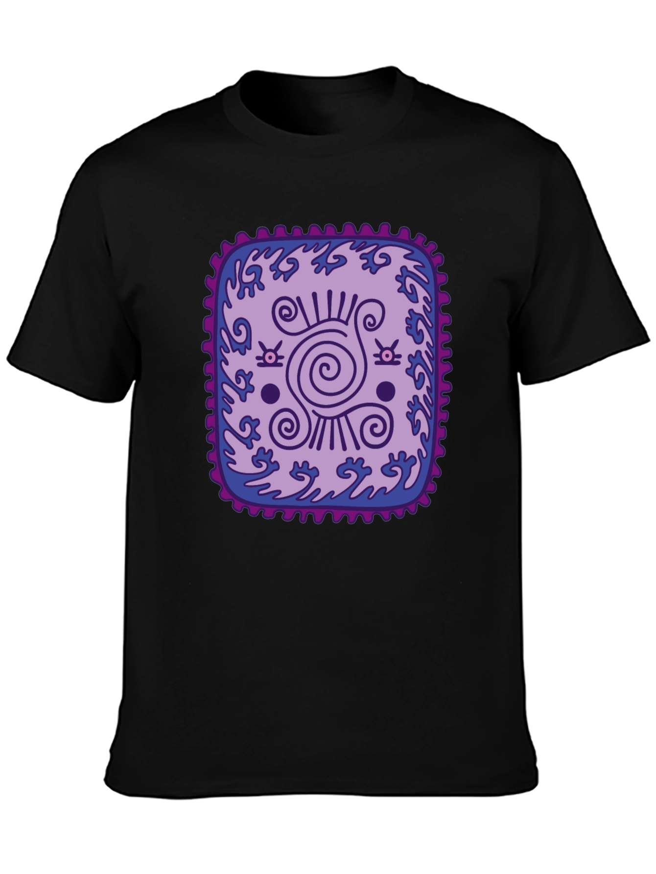 Unique Graphic Tee: Purple & Blue Pattern T-Shirt