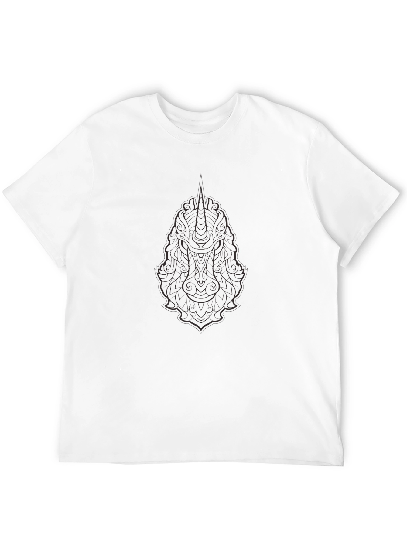 Unicorn Graphic Print Mens Black T-Shirt