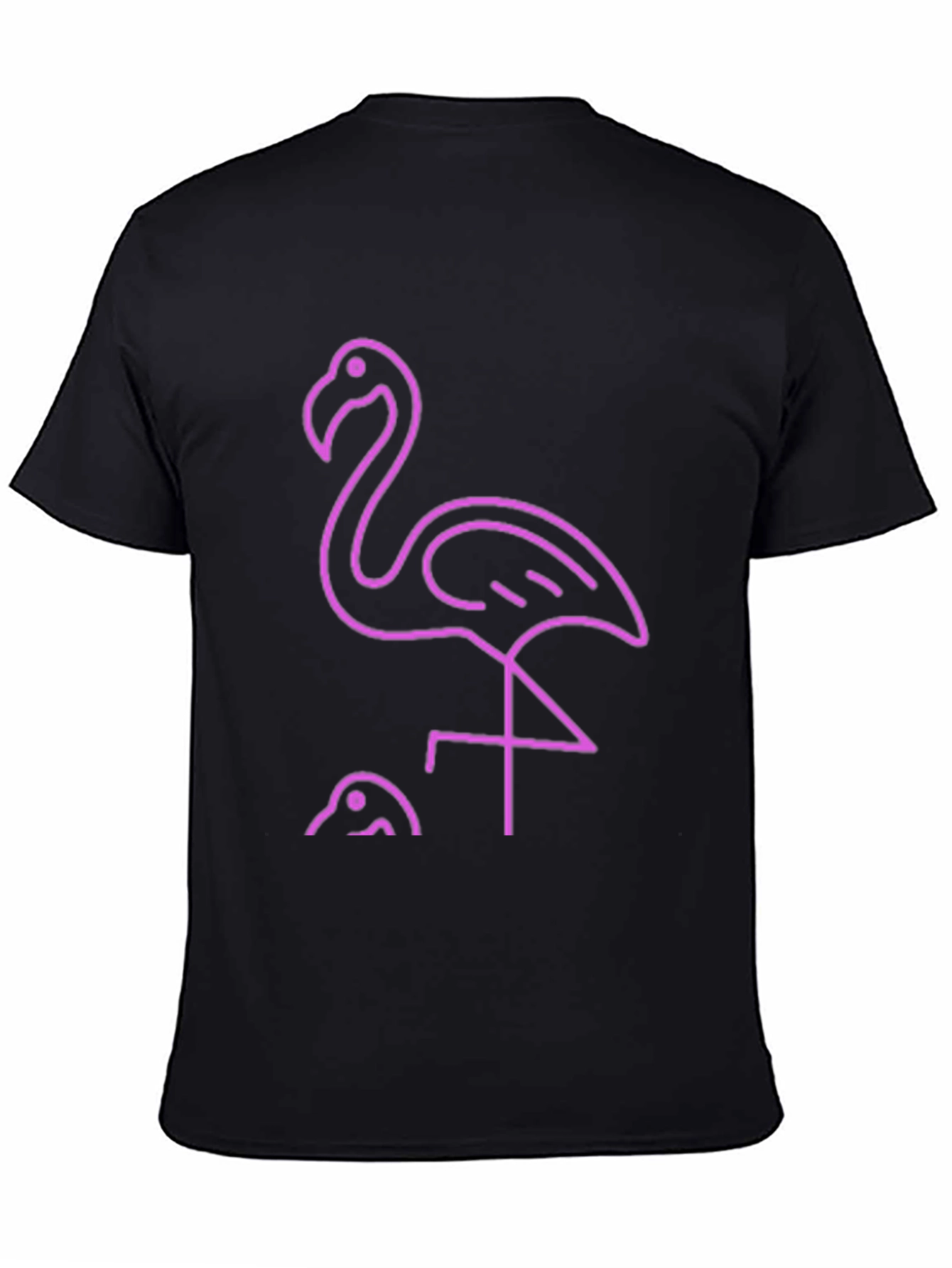 Neon Flamingo Graphic Tee - Stylish Black T-Shirt