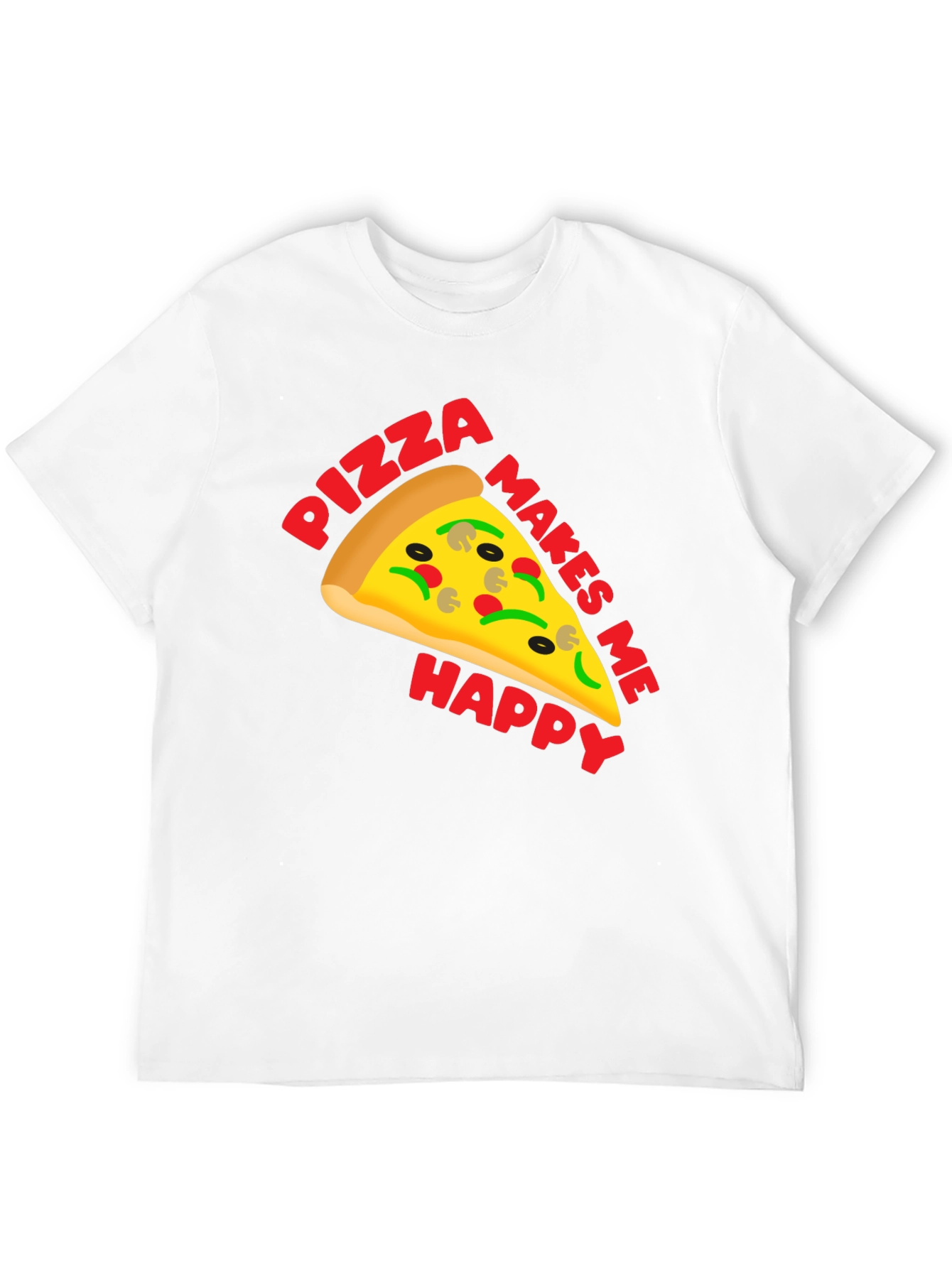 Pizza Makes Me Happy Graphic T-Shirt