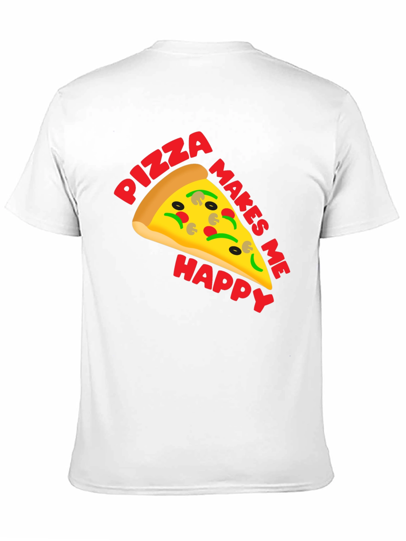 Pizza Makes Me Happy Graphic T-Shirt