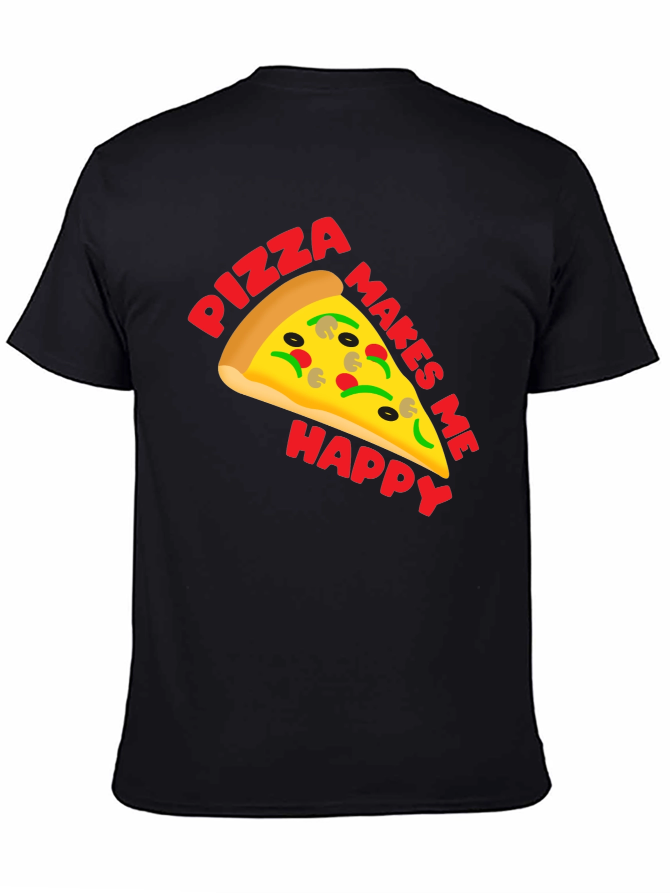 Pizza Makes Me Happy Graphic T-Shirt